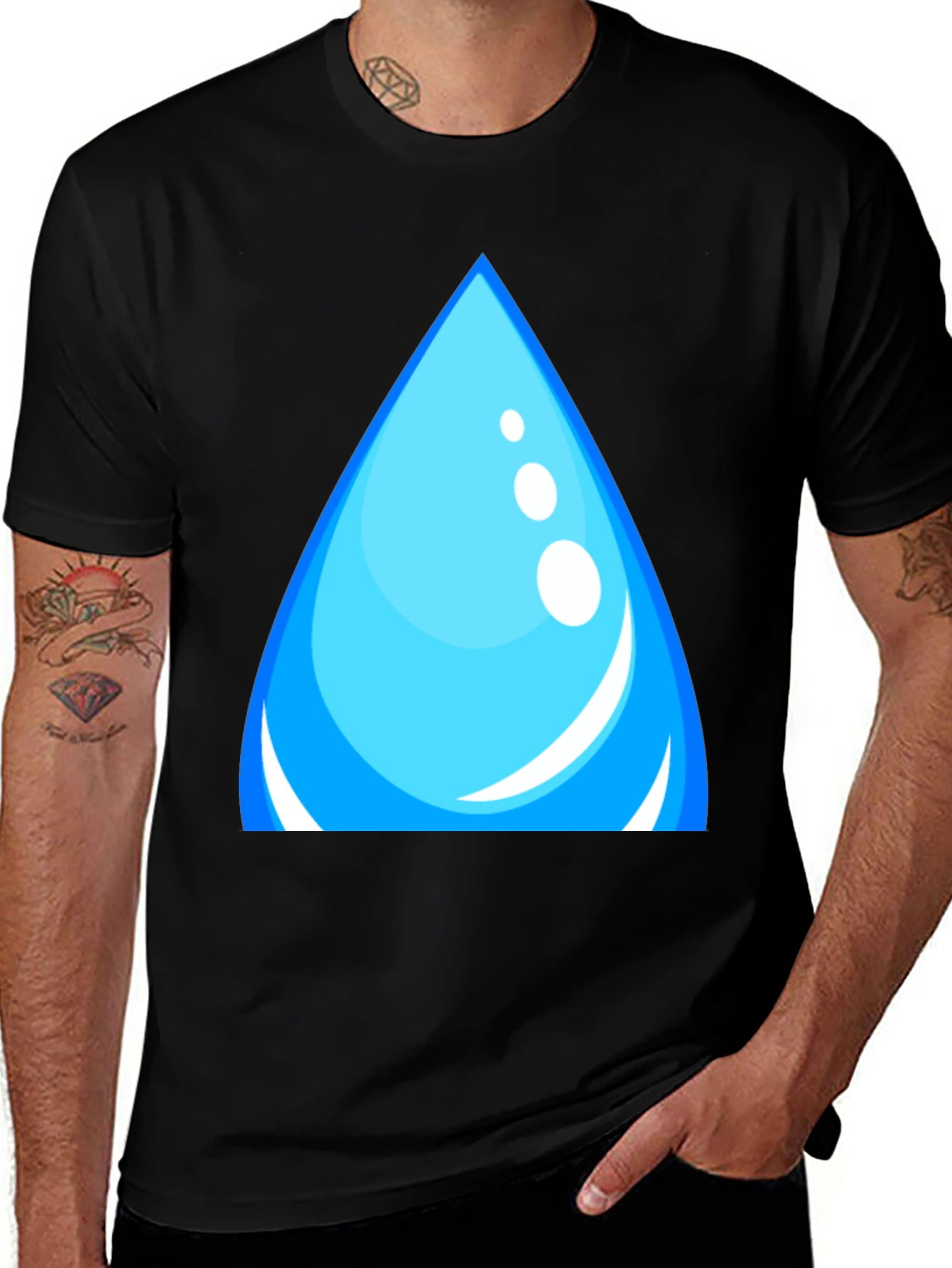 Variant 18 of Blue Water Drop Graphic Tee - Unisex