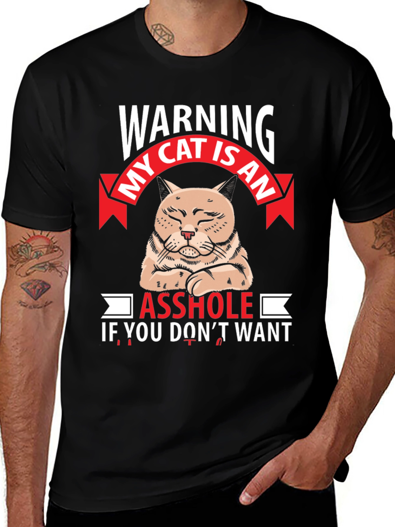Variant 24 of Warning My Cat Is An Asshole Graphic T-Shirt