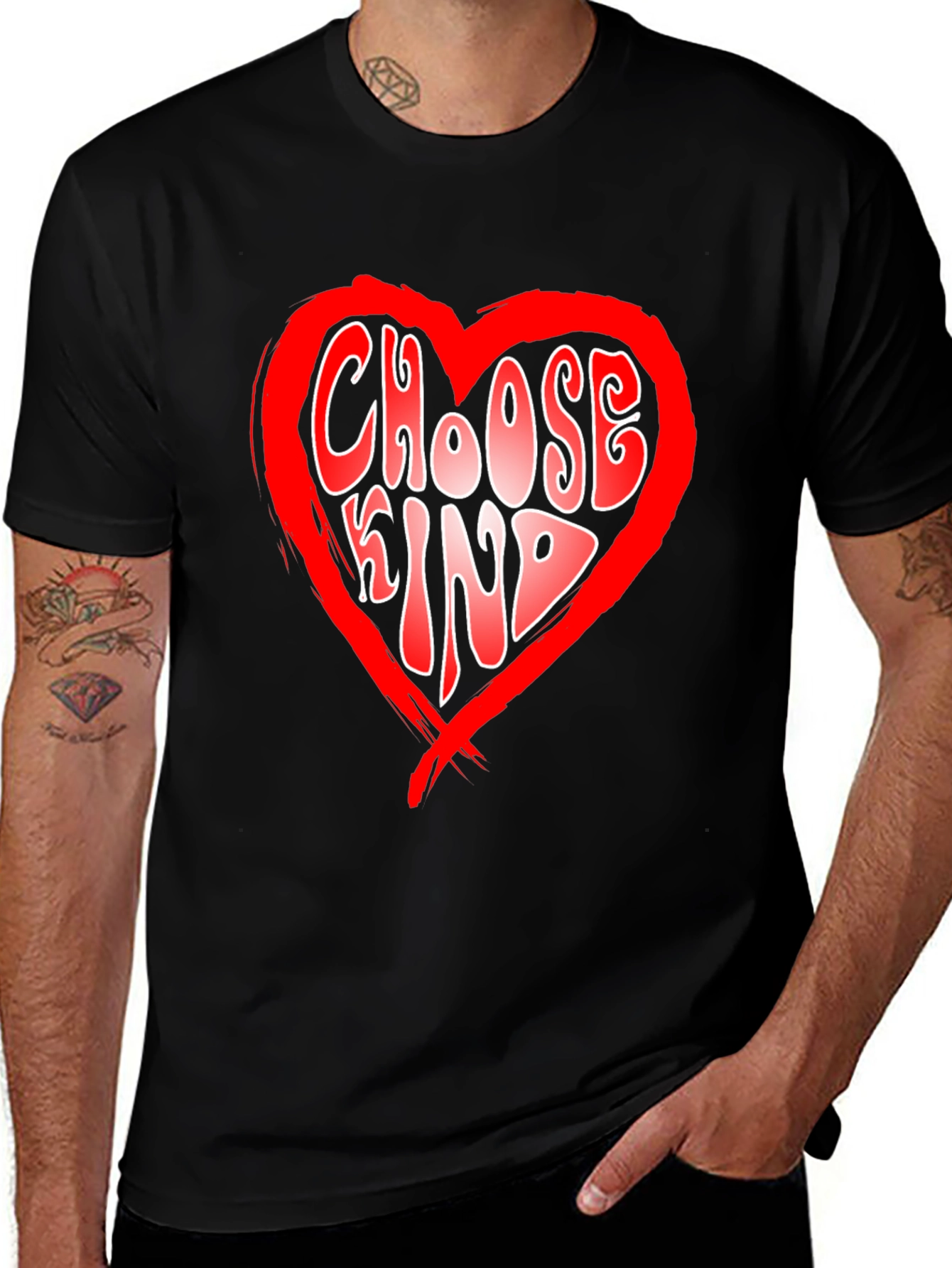 Variant 11 of Choose Kind Graphic Tee - Heart Design