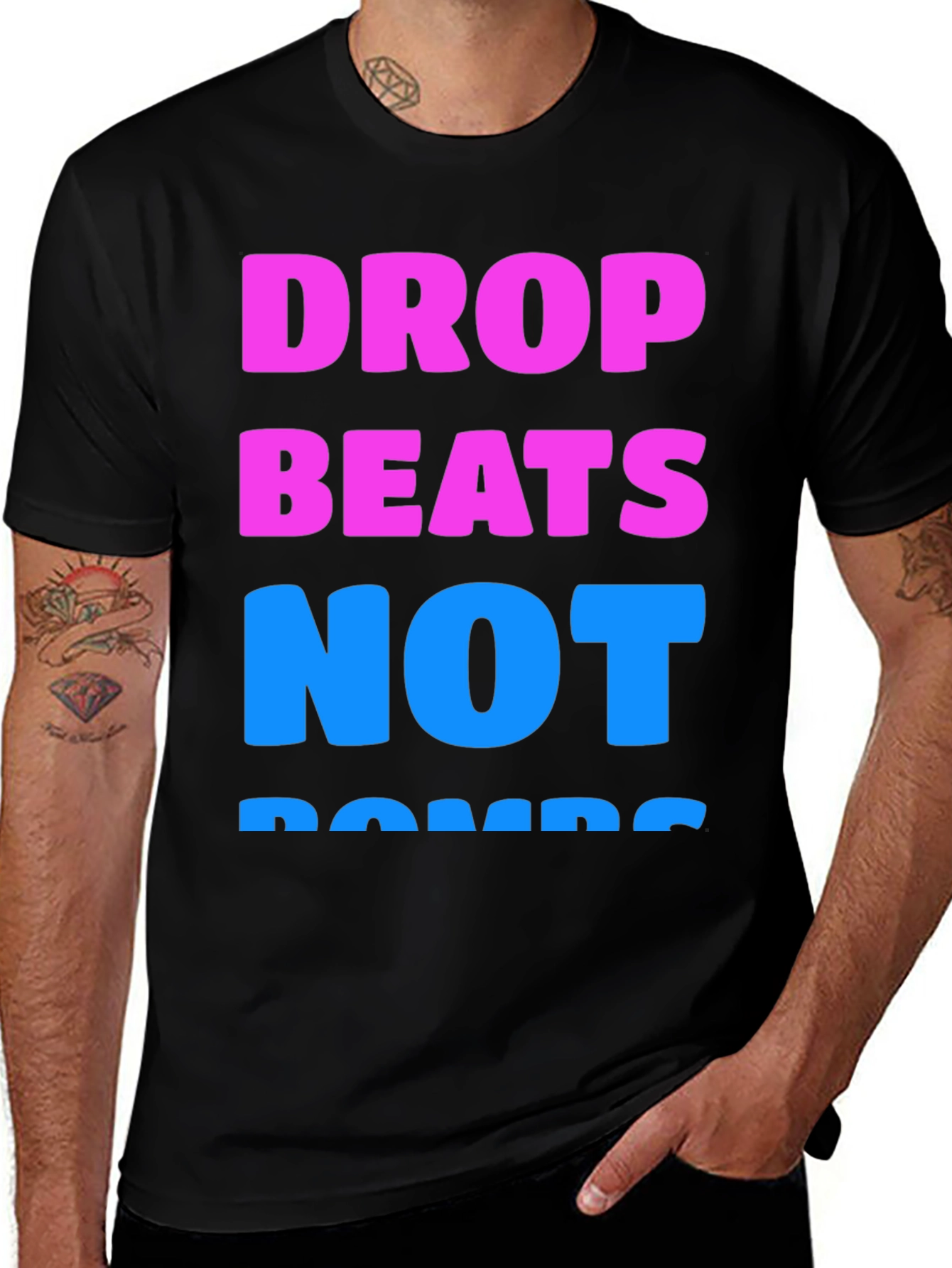 Variant 3 of Drop Beats Not Bombs Graphic T-Shirt