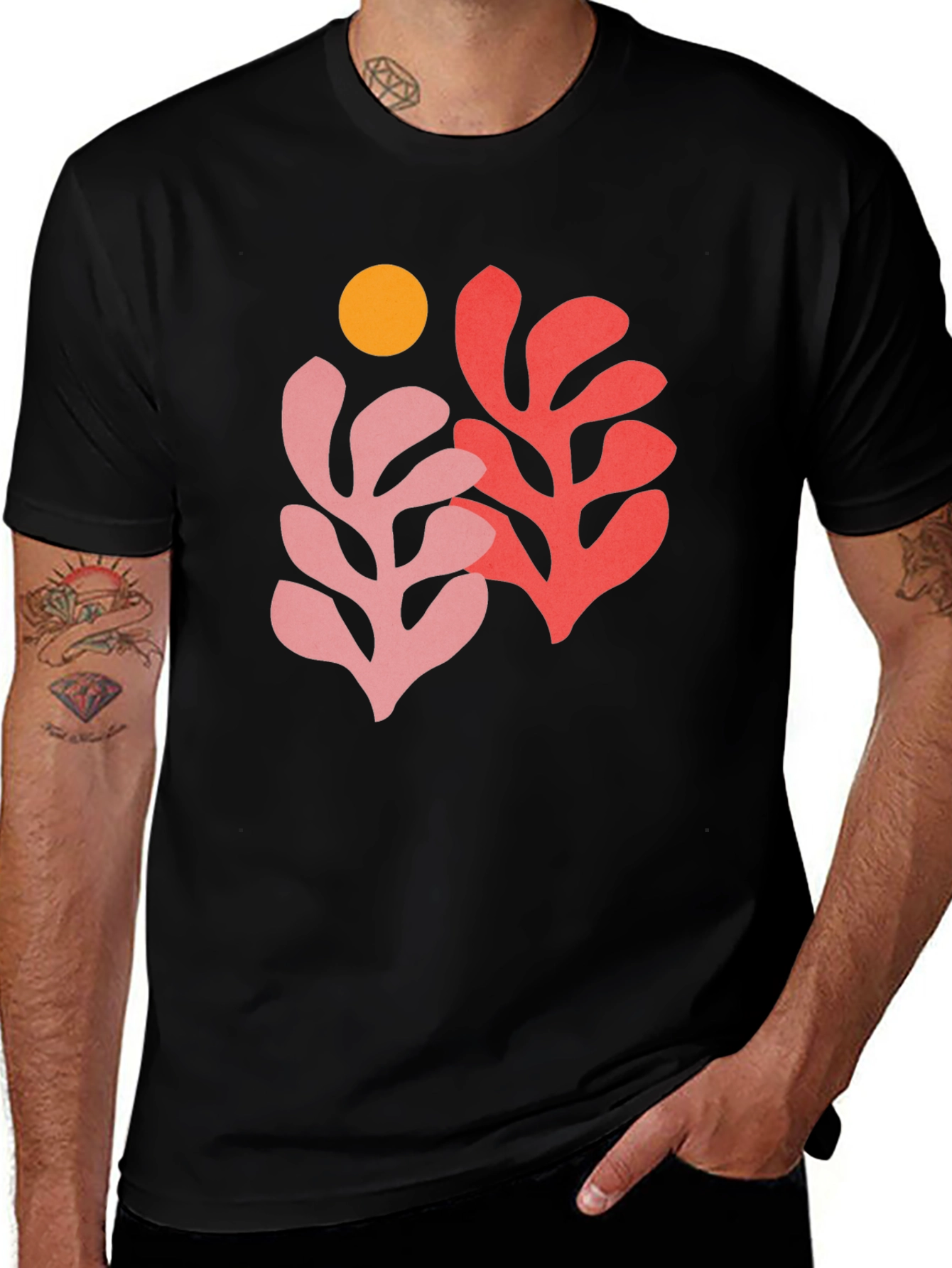 Variant 22 of Abstract Leaves Graphic Tee - Modern Art Shirt