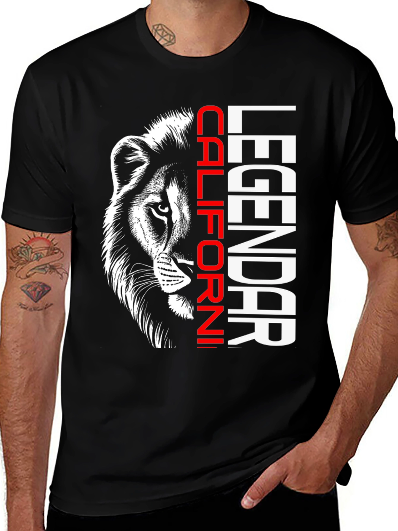 Variant 7 of California Legendary Lion Black T-Shirt