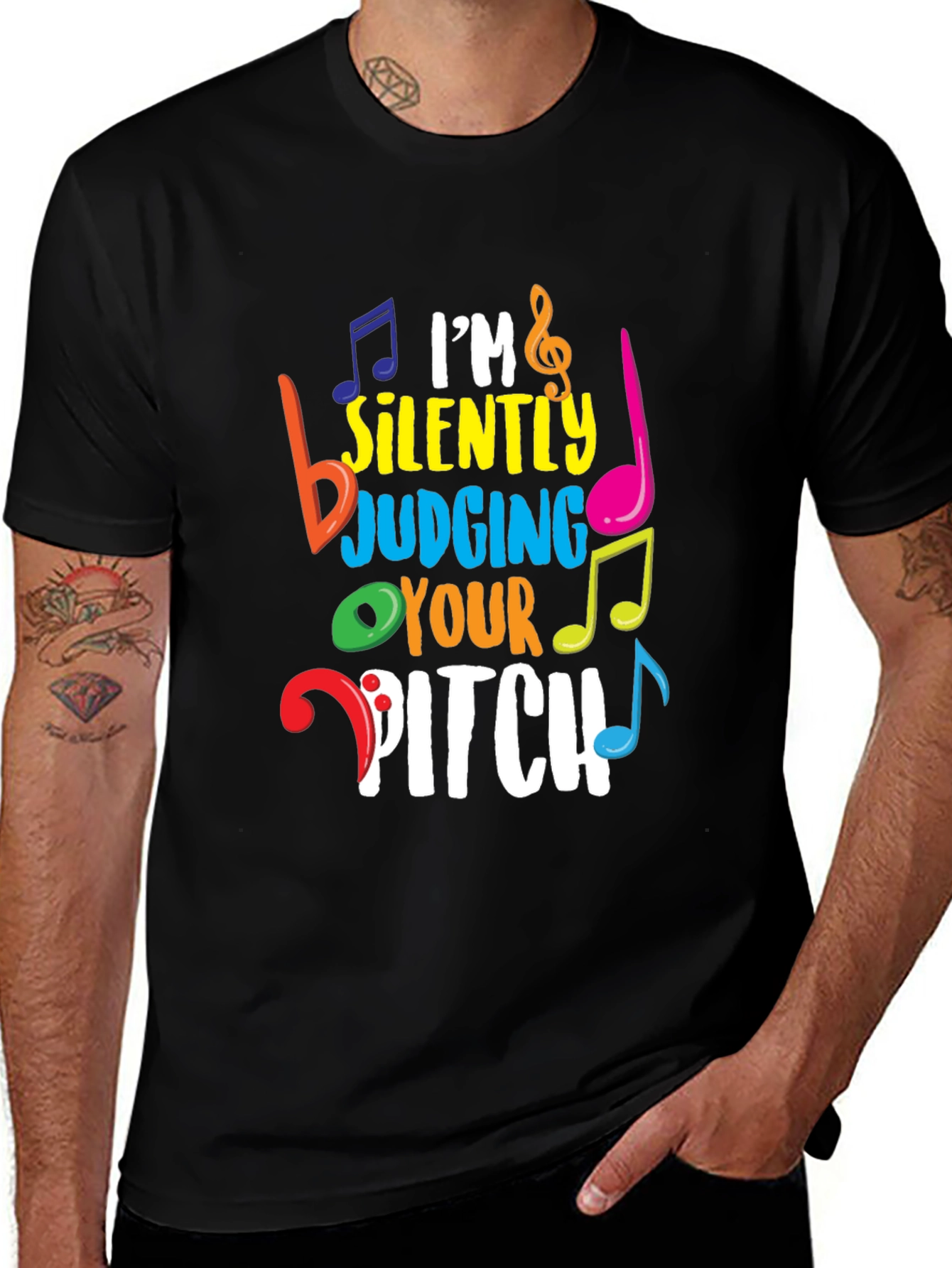 Variant 6 of I'm Silently Judging Your Pitch Music Lover T-Shirt