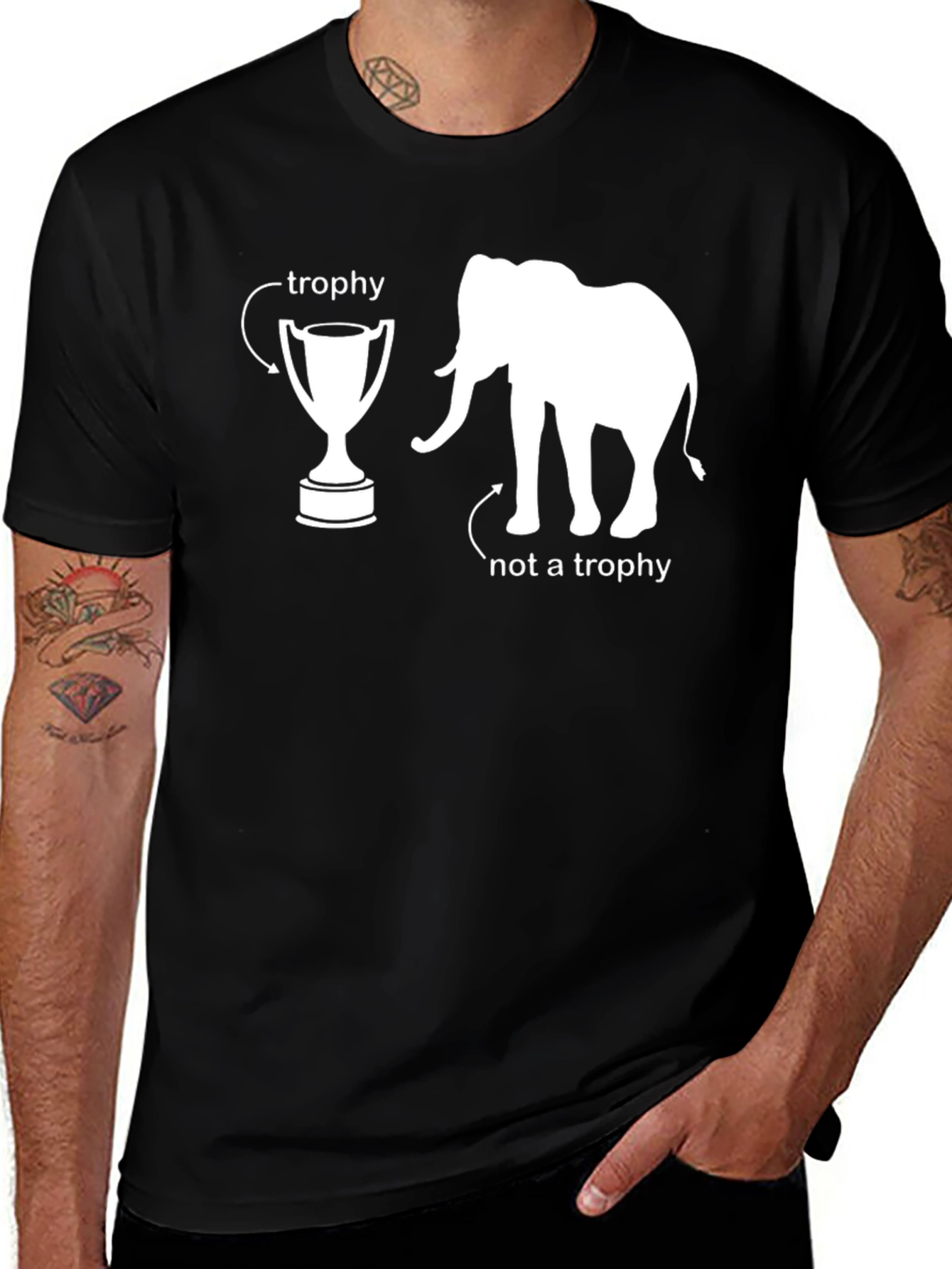 Variant 19 of Elephant Trophy Graphic T-Shirt - Animal Lover Tee