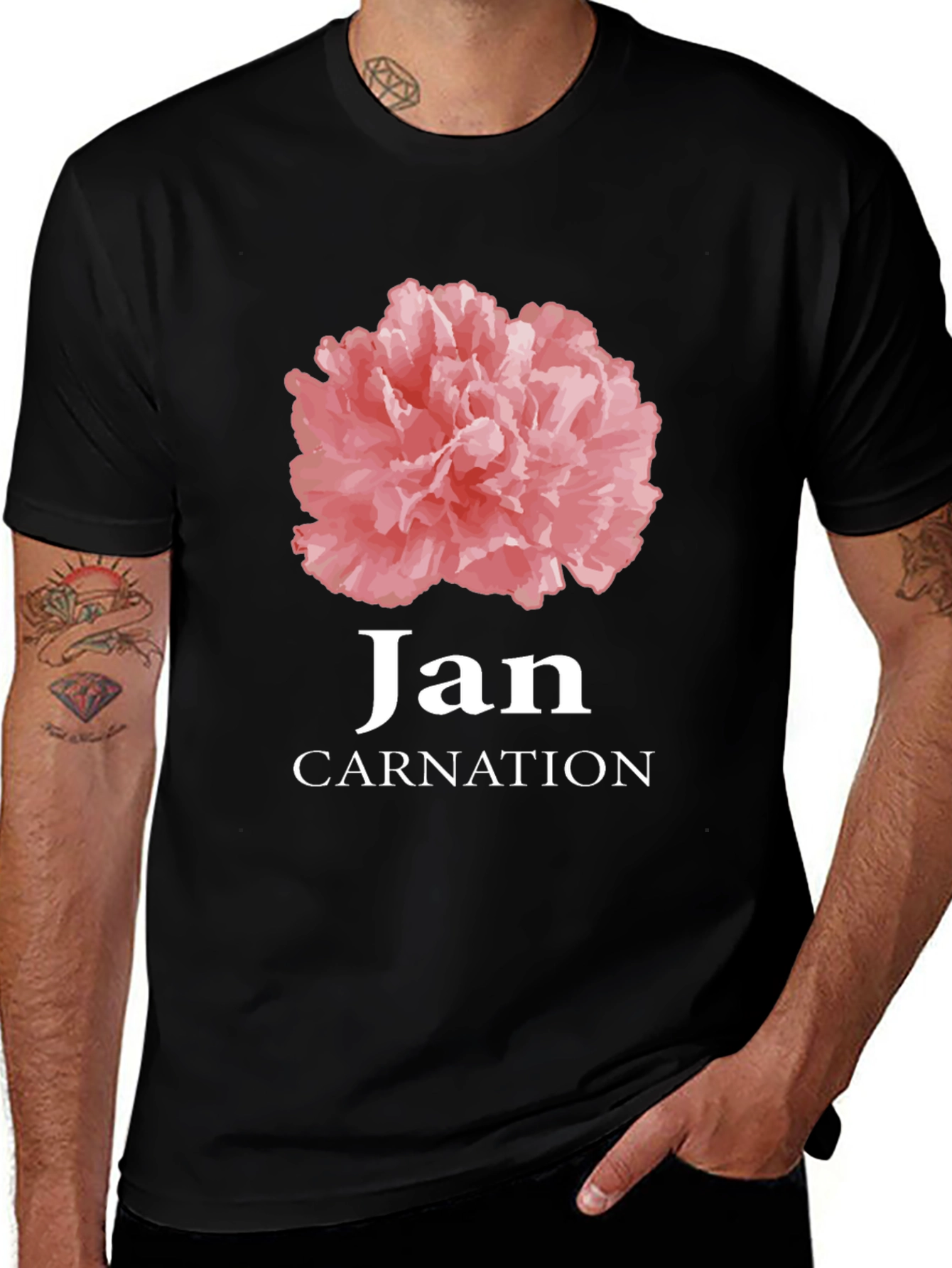 Jan Carnation Flower Birthday T-Shirt