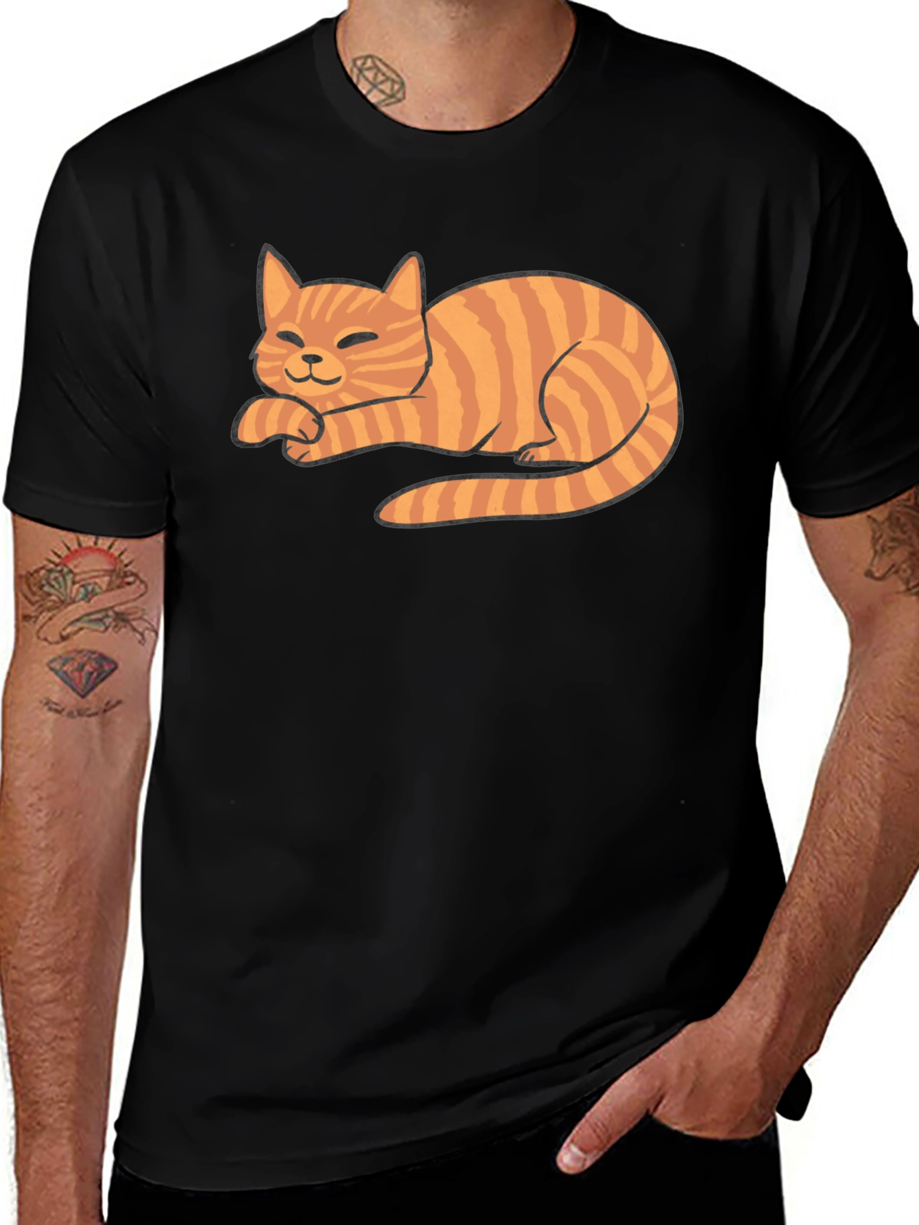 Variant 12 of Cute Orange Tabby Cat Graphic T-Shirt