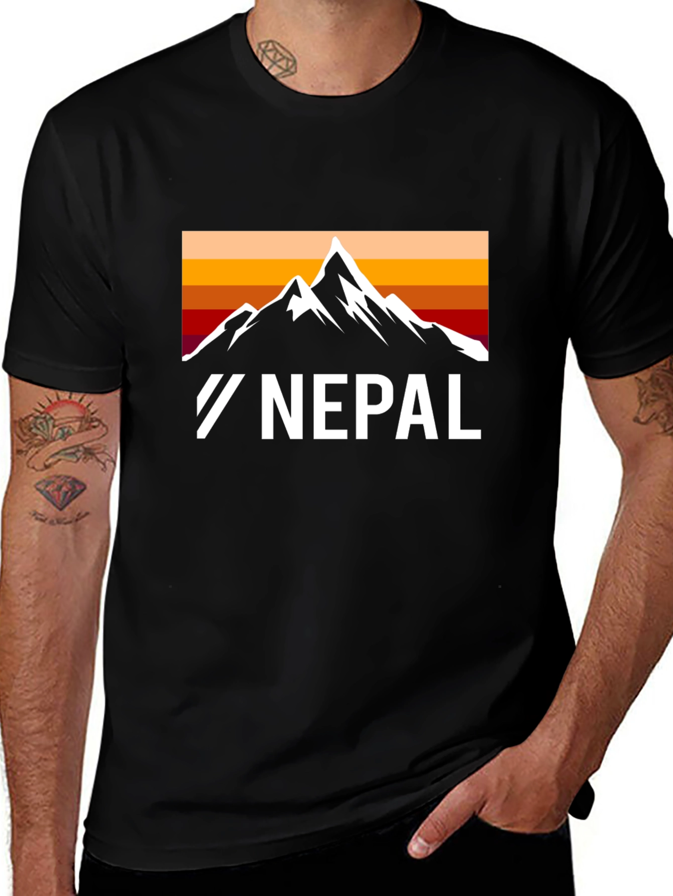 Nepal Mountain Graphic T-Shirt