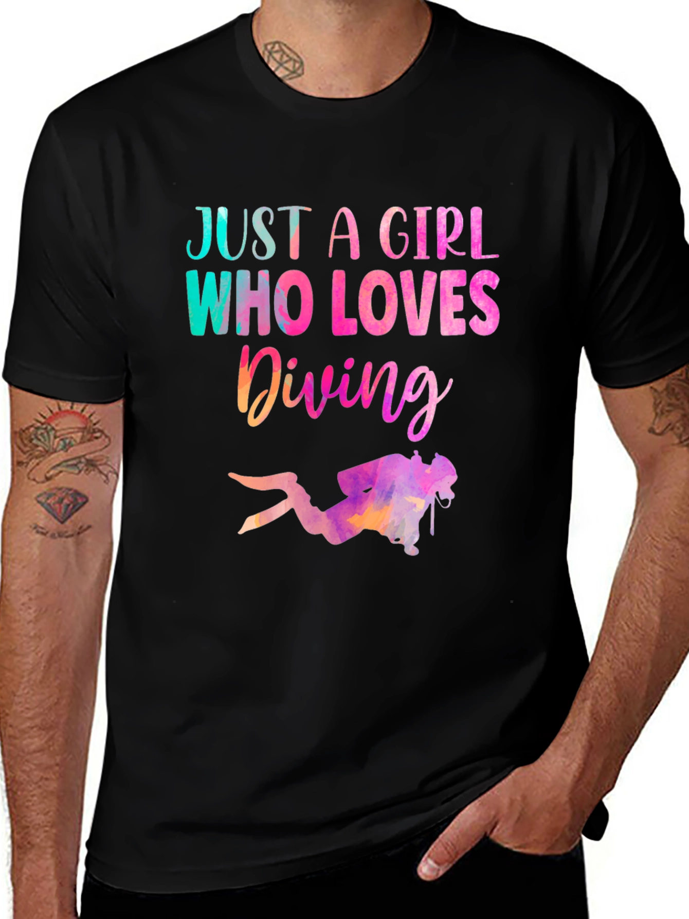 Variant 11 of Just A Girl Who Loves Diving T-Shirt