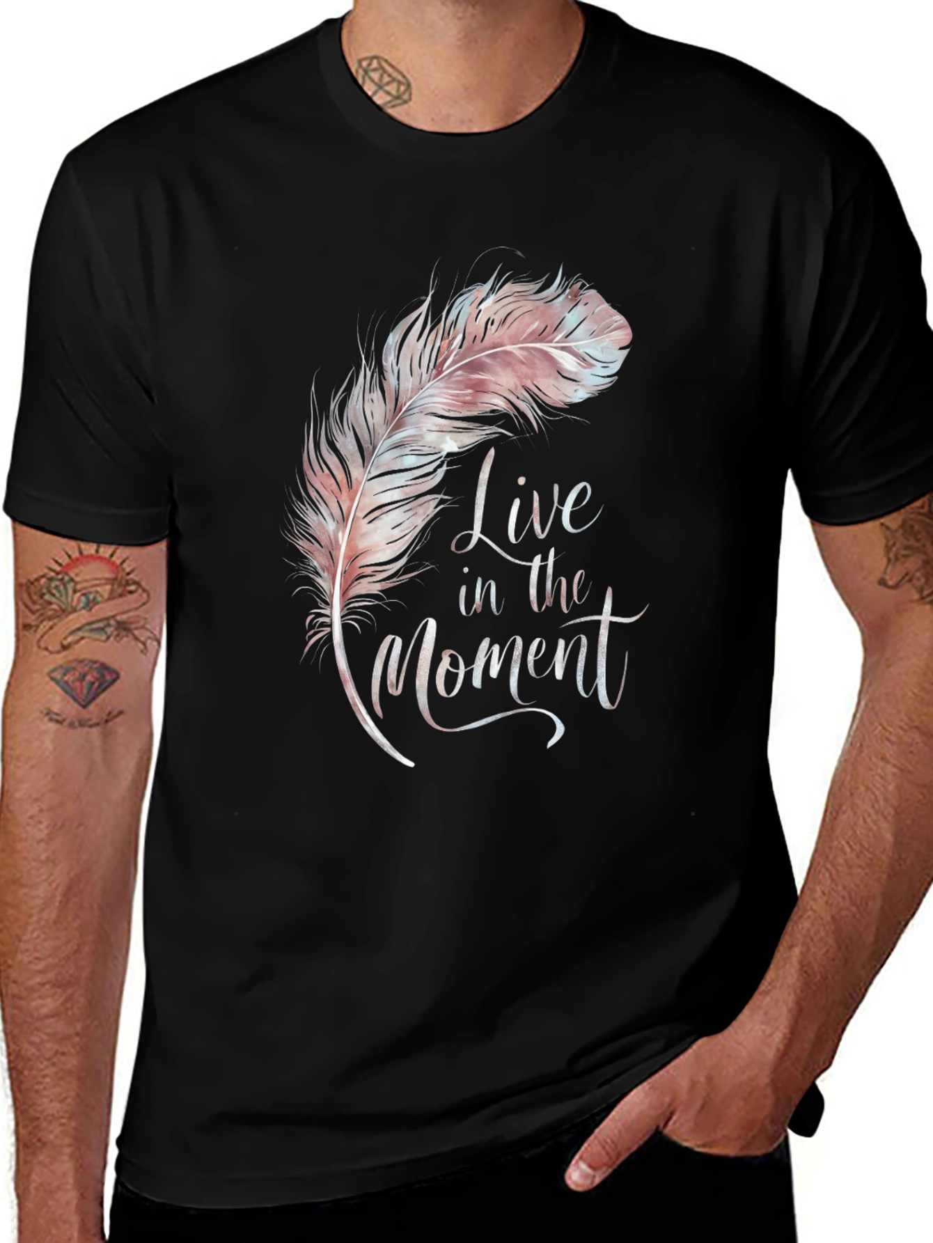 Variant 30 of Live in the Moment Feather Graphic Tee