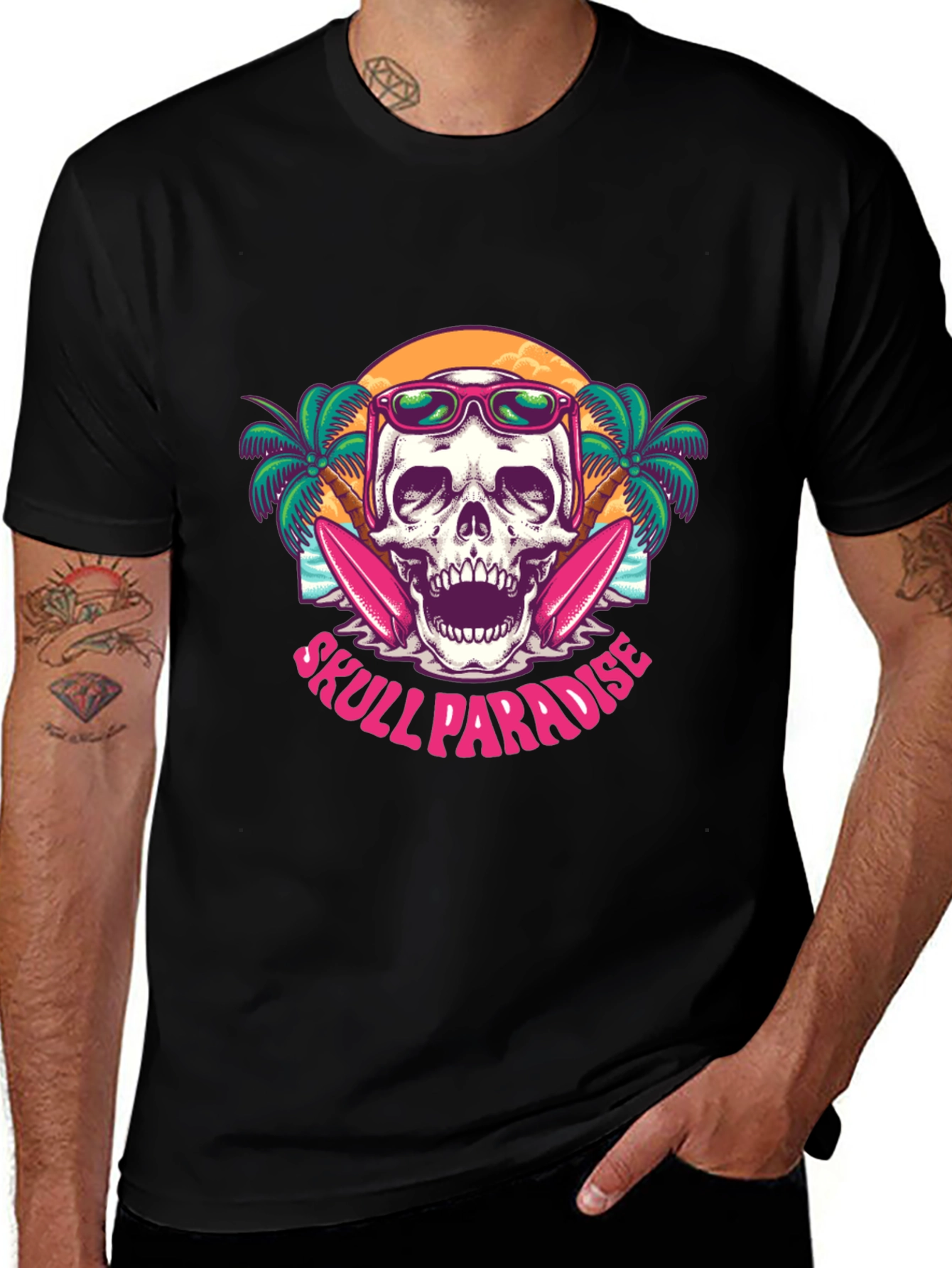 Variant 12 of Skull Paradise T-Shirt - Beach Vibes
