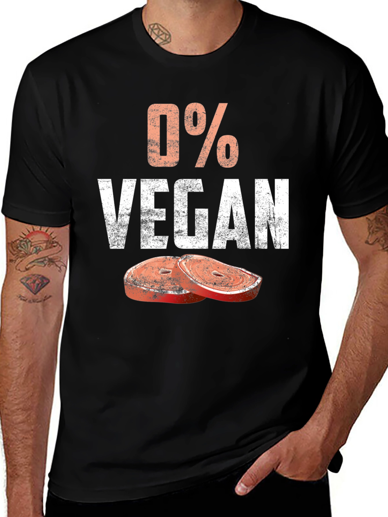 Variant 11 of 0% Vegan Funny Meat Lover T-Shirt