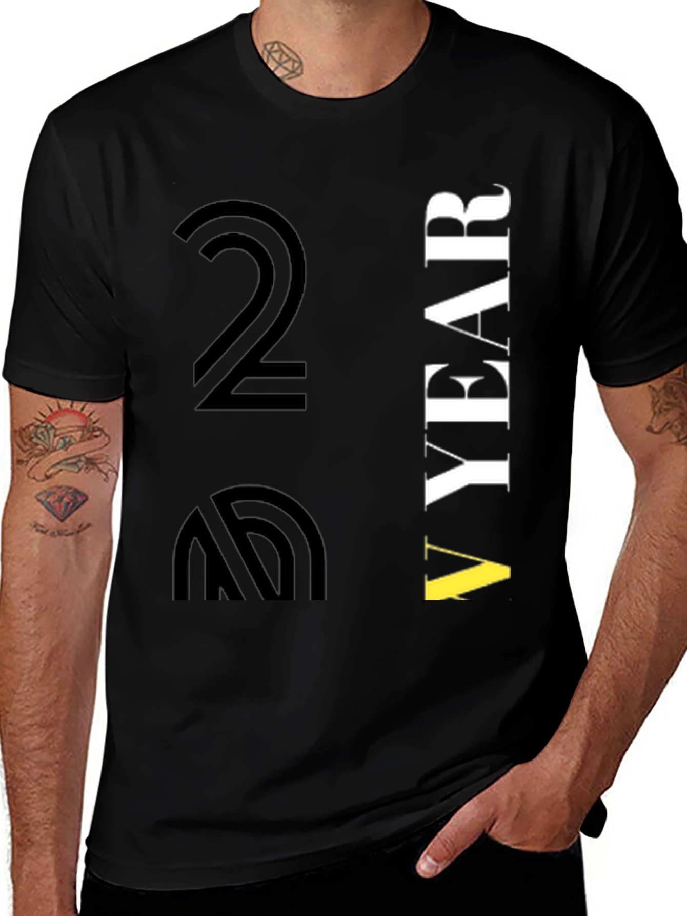 Variant 9 of Black "Another Year" Graphic T-Shirt