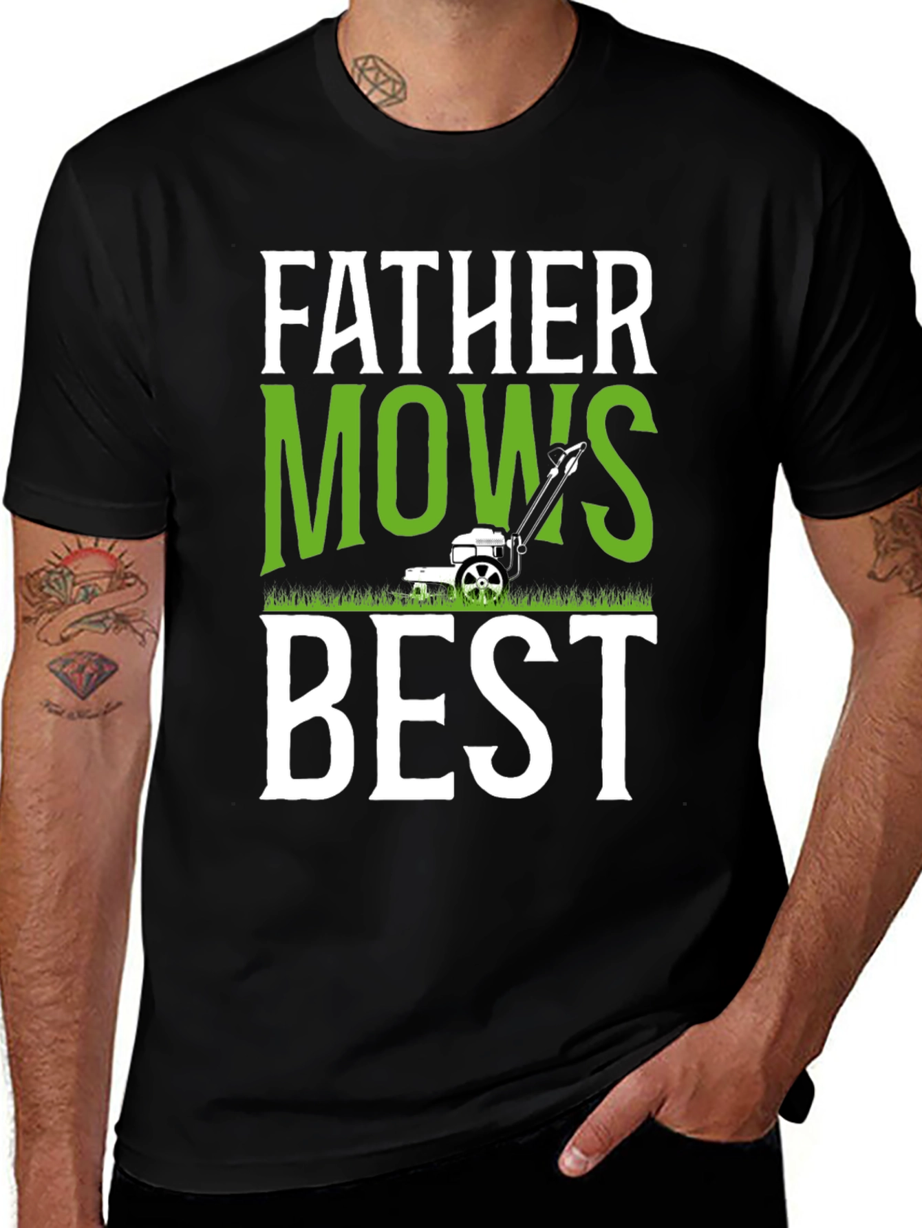 Father Mows Best Graphic Tee - Perfect for Dad