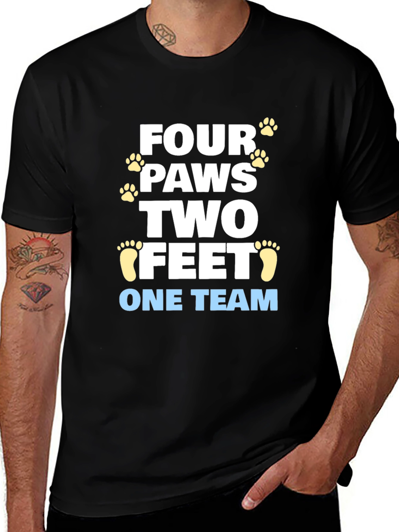 Variant 20 of Four Paws Two Feet One Team Graphic T-Shirt