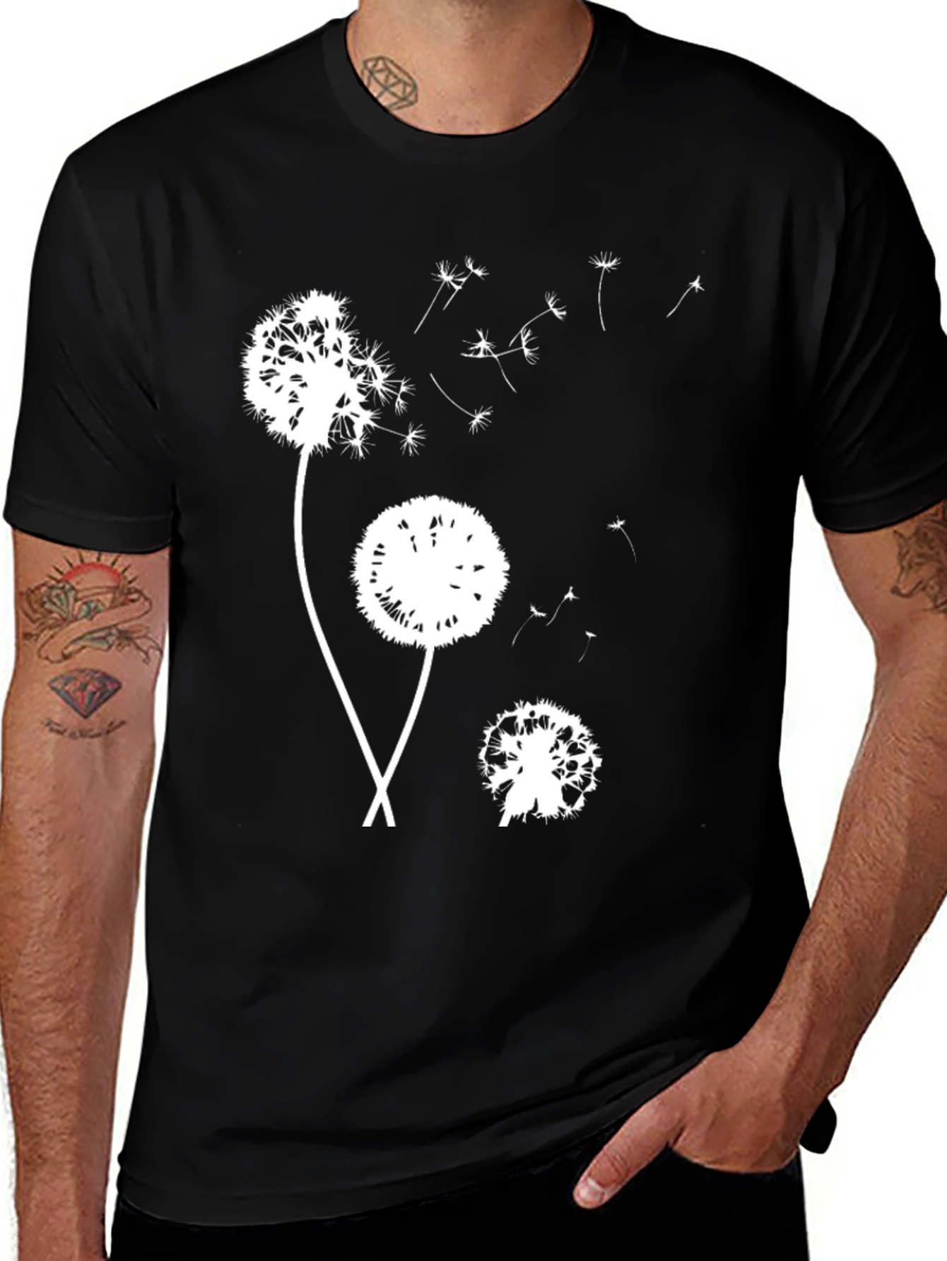 Dandelion Graphic Black T-Shirt
