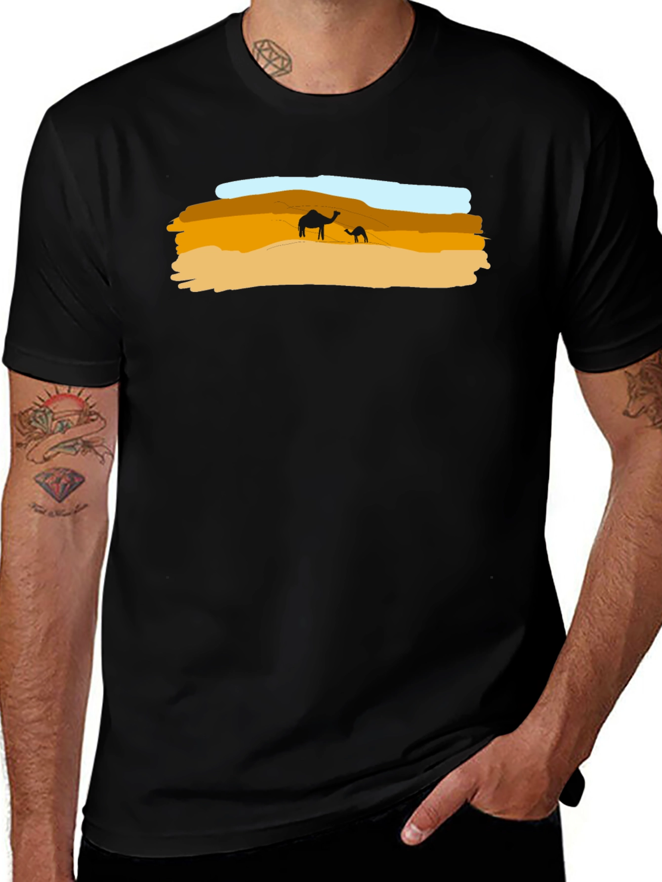 Variant 11 of Camel Silhouette Desert Graphic T-Shirt
