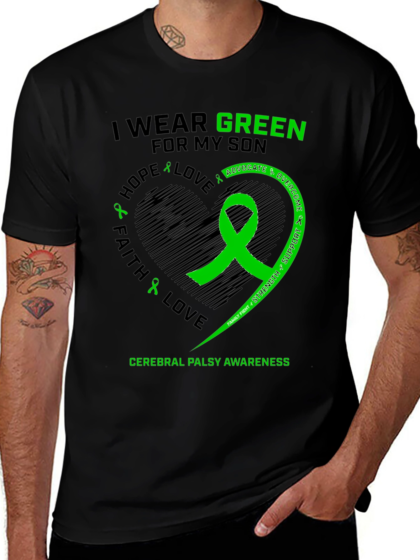Cerebral Palsy Awareness Green Ribbon T-Shirt