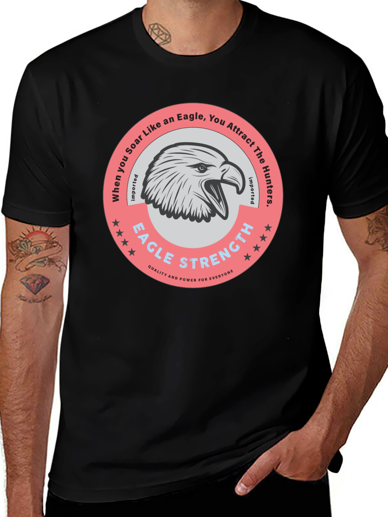 Variant 17 of Eagle Strength Graphic T-Shirt - Soar Like an Eagle