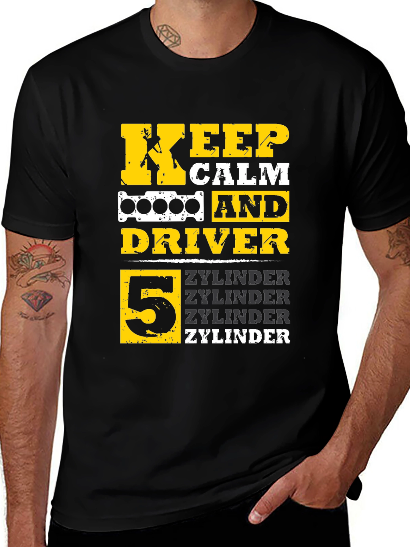 Variant 18 of Keep Calm 5 Zylinder Driver T-Shirt