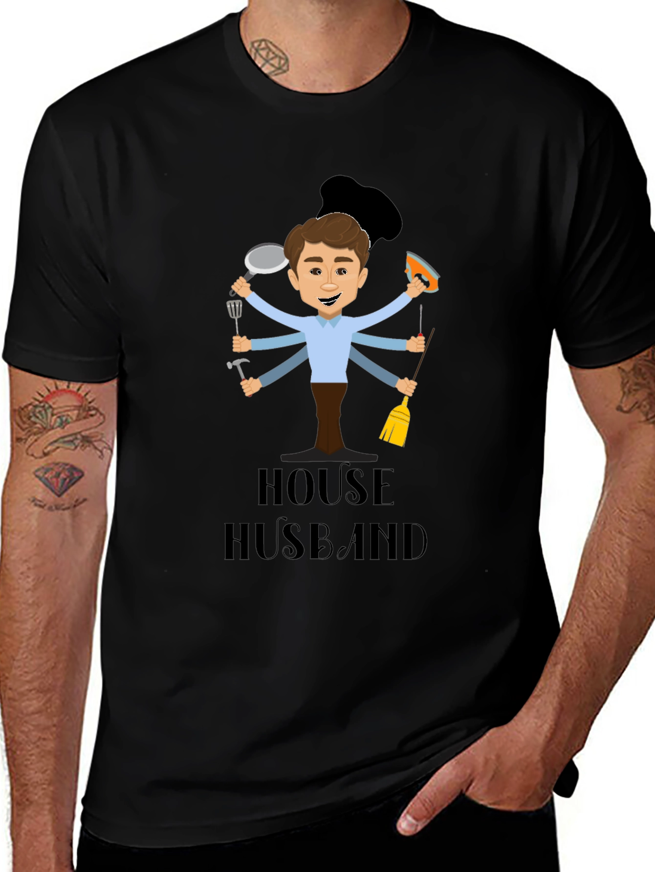Variant 22 of House Husband Graphic Tee - Multi-Tasking Dad
