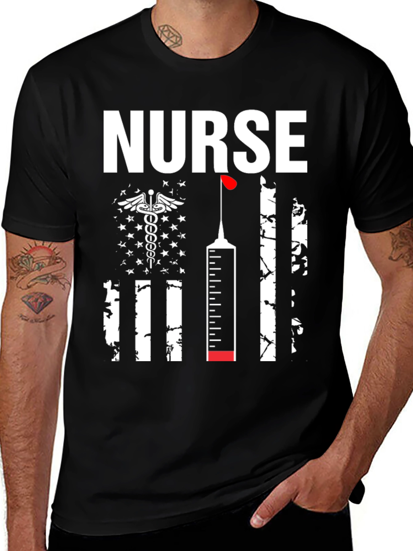 Variant 21 of Nurse American Flag Graphic Tee