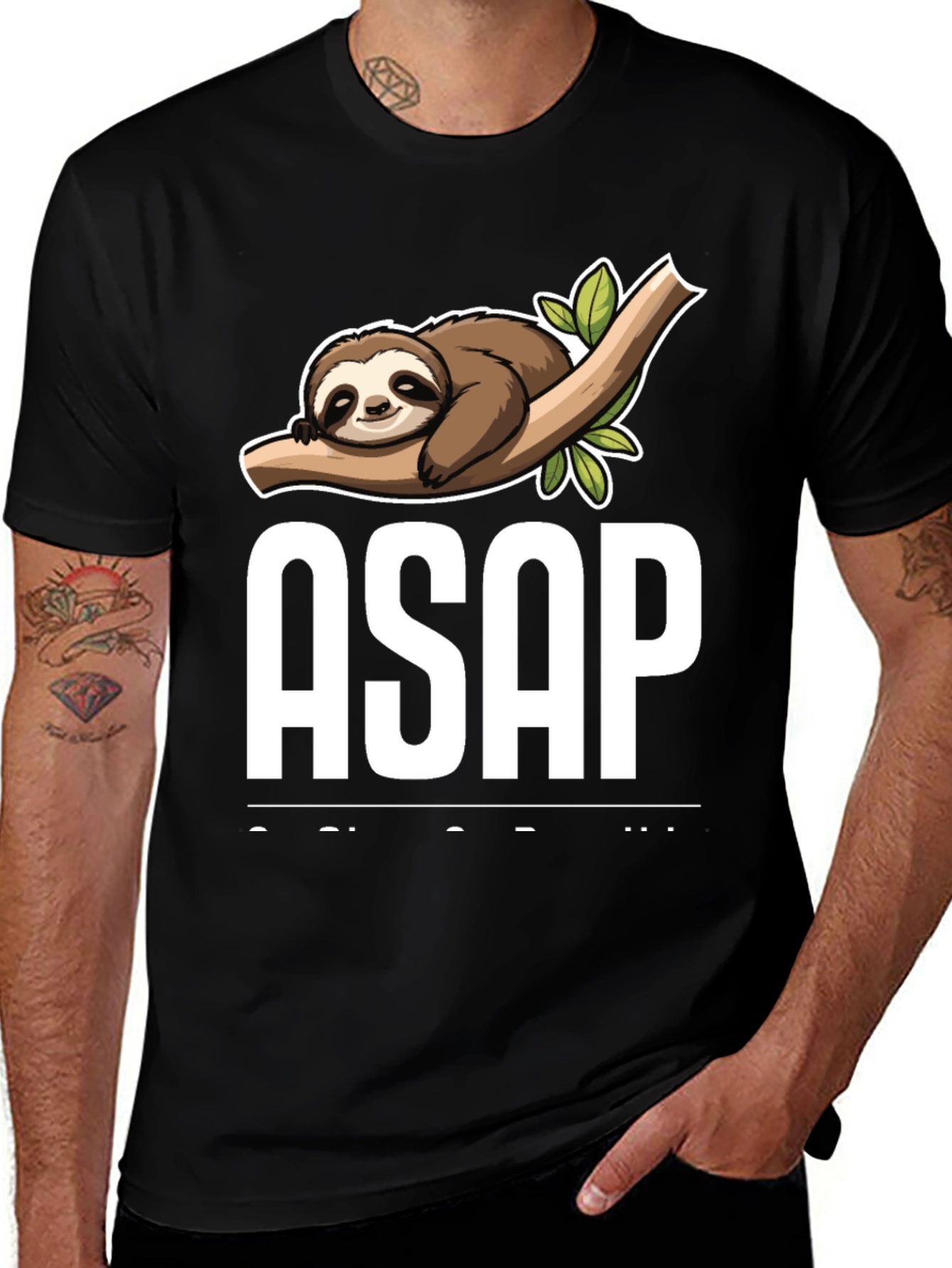 Variant 15 of Funny Sloth ASAP T-Shirt - Lazy Humor Tee