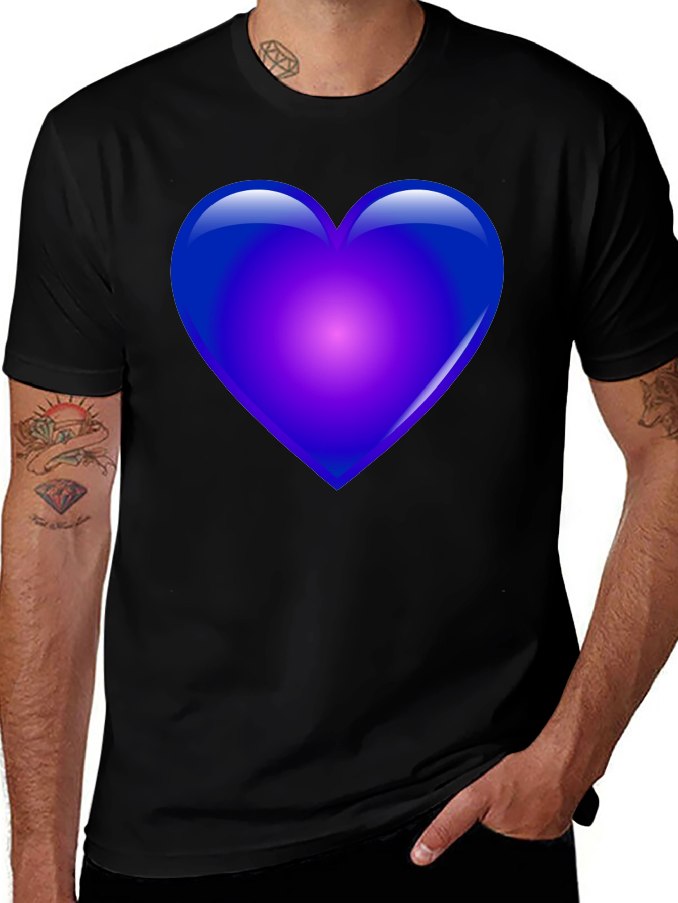 Variant 13 of Heart Graphic Black T-Shirt