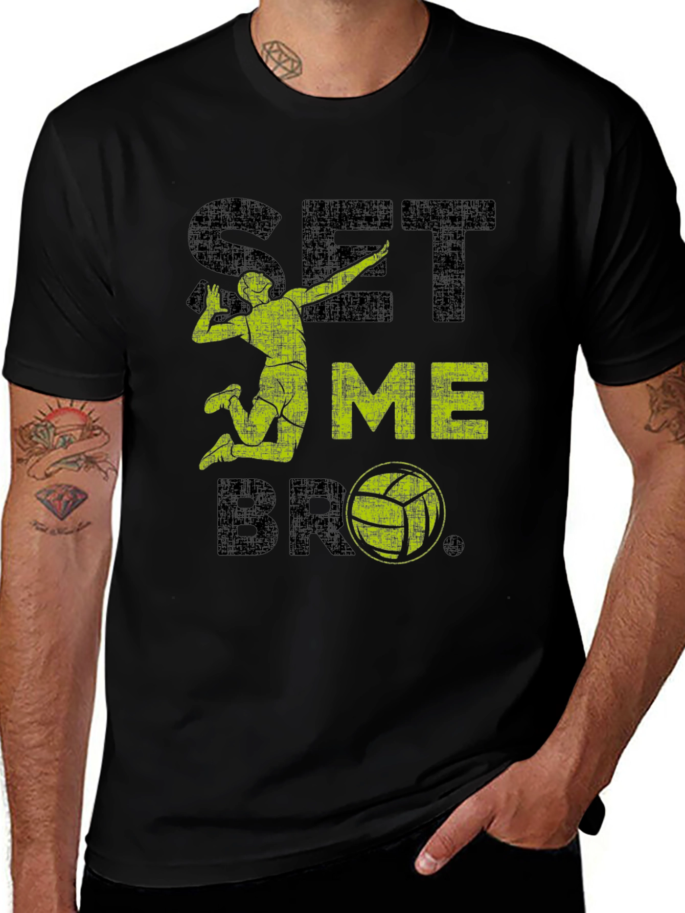 Variant 12 of Set Me Bro Volleyball Graphic Tee