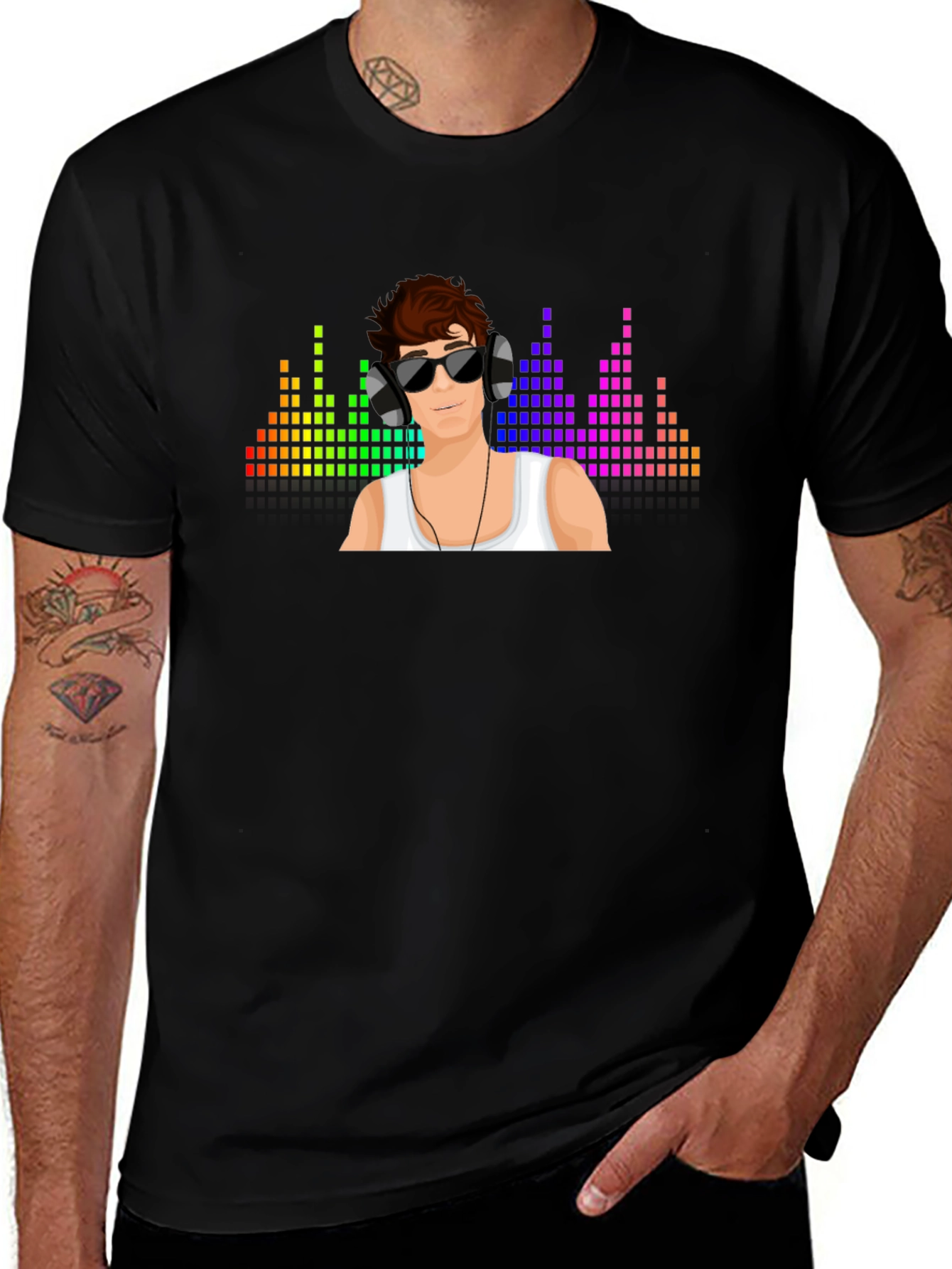 Variant 2 of DJ Graphic Black T-Shirt - Music Lover Tee