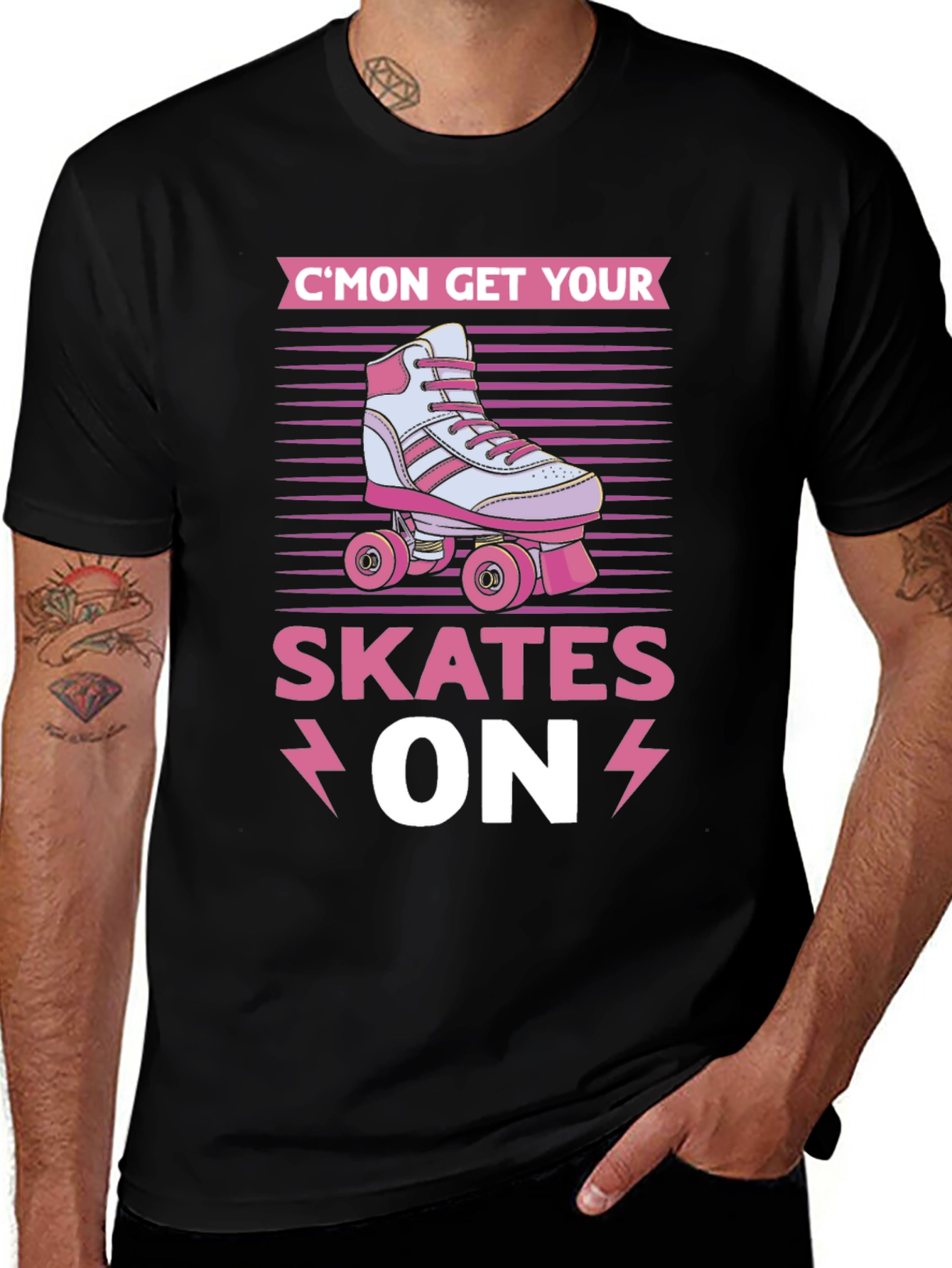 Variant 24 of C'mon Get Your Skates On Roller Skate Graphic T-Shirt