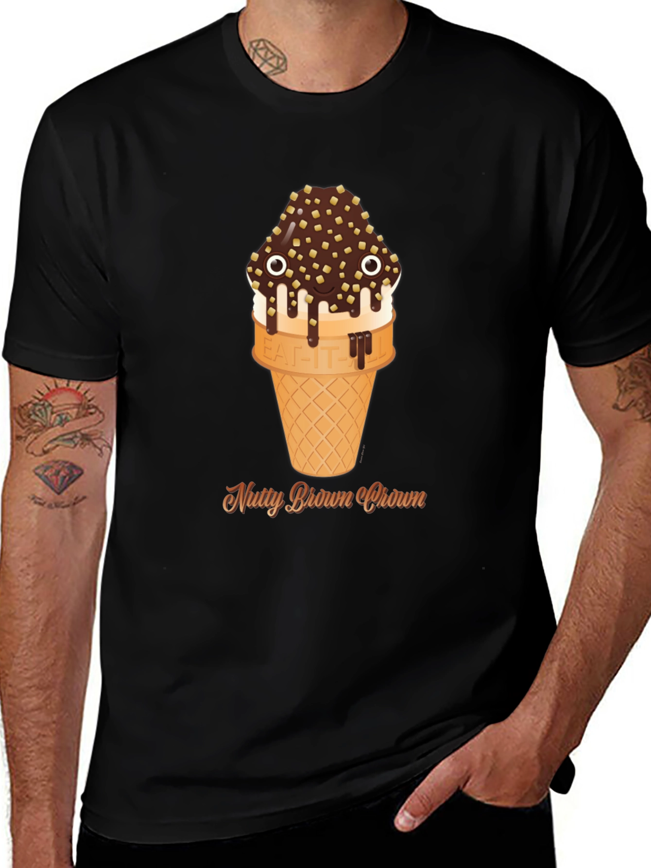Variant 28 of Nutty Brown Crown Ice Cream Graphic Tee