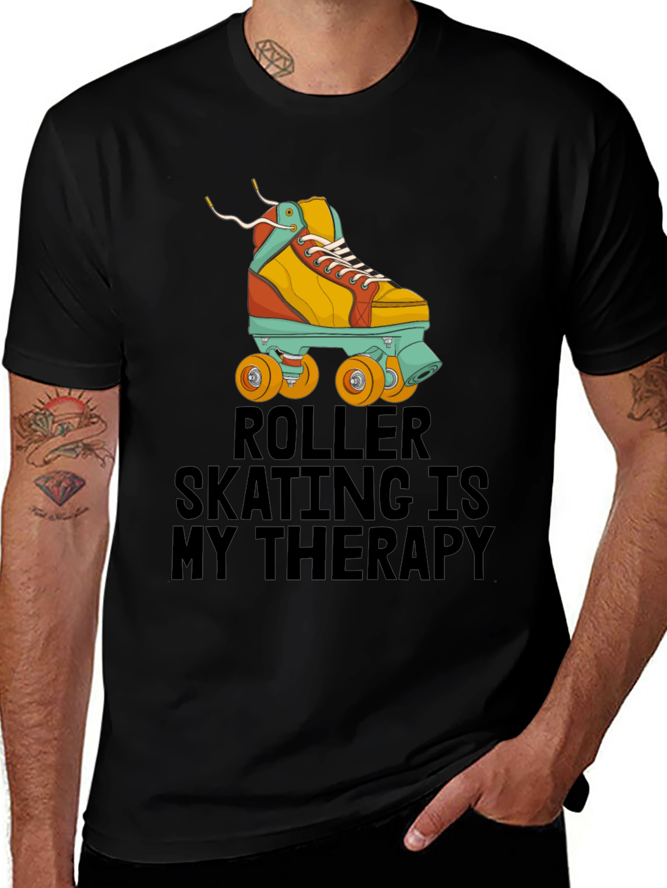Variant 27 of Roller Skating Therapy T-Shirt - Cool Retro Design