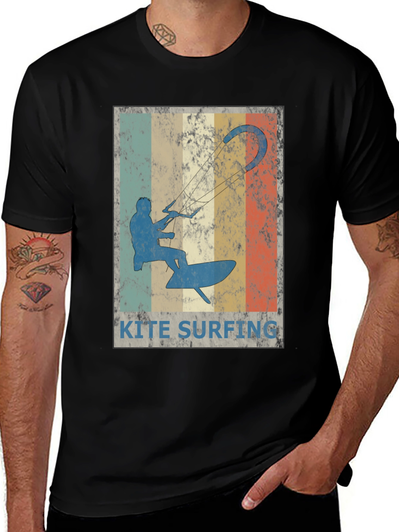 Variant 12 of Kite Surfing T-Shirt Vintage Design