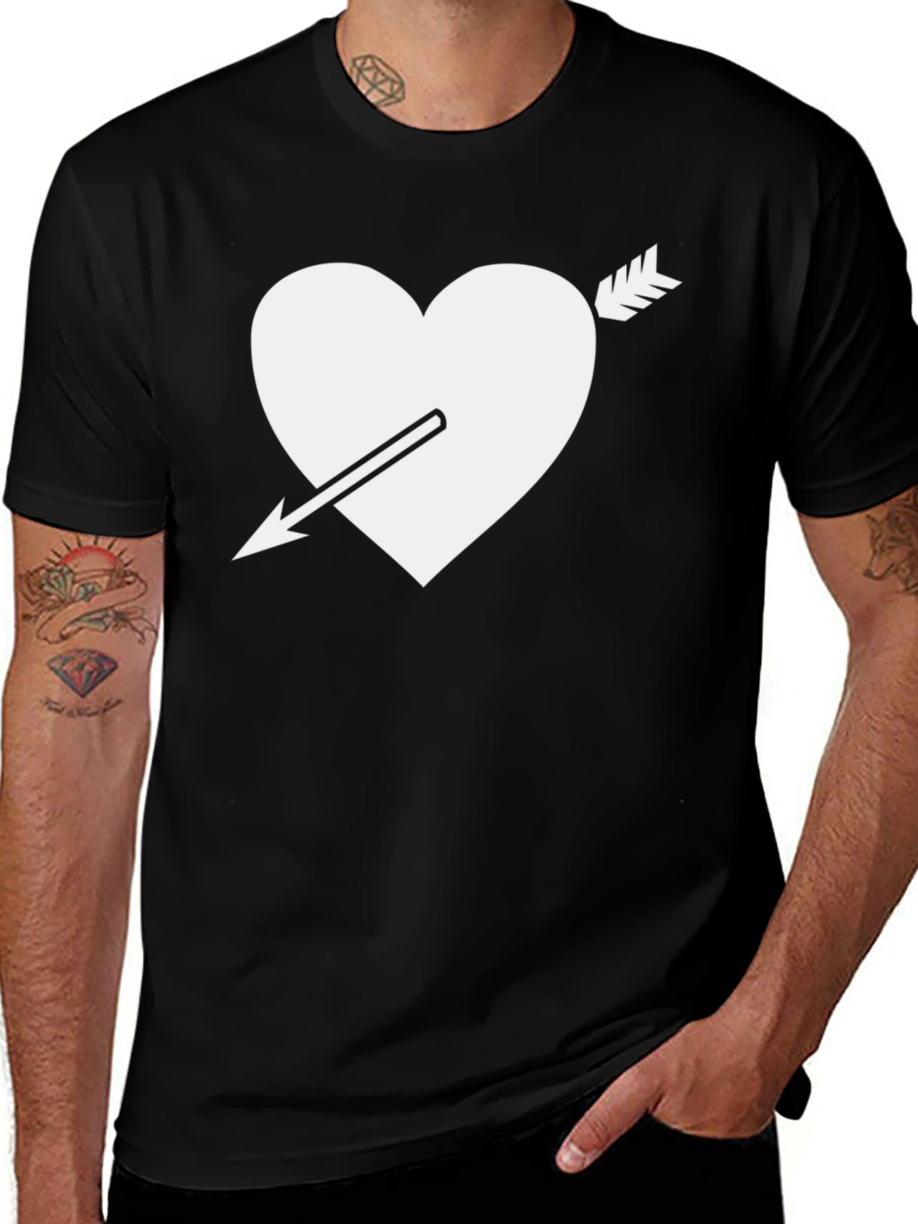 Variant 18 of Heart Arrow Graphic Tee - Classic Black T-Shirt
