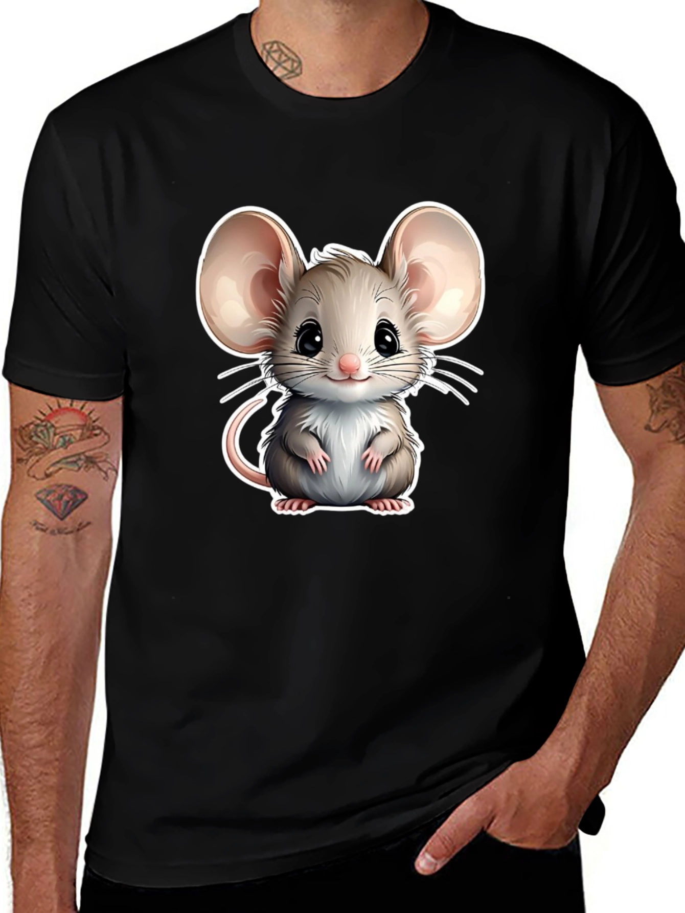 Variant 23 of Cute Cartoon Mouse Graphic Tee