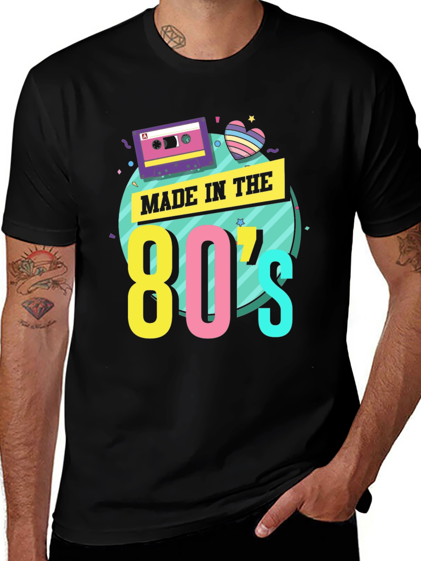 Black Retro 'Made in the 80s' Graphic Tee main image