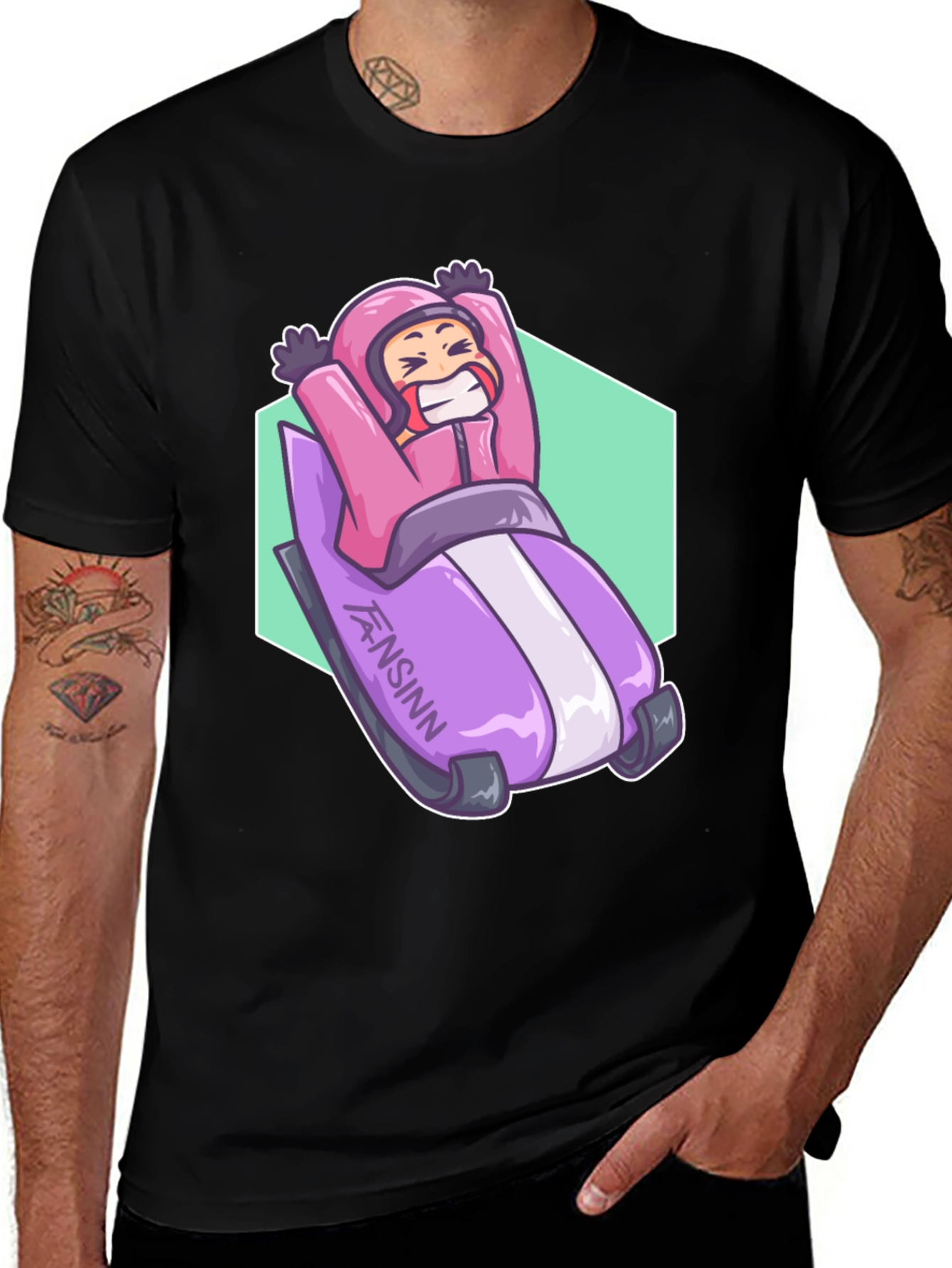 Variant 25 of Fun Cartoon Sledding T-Shirt