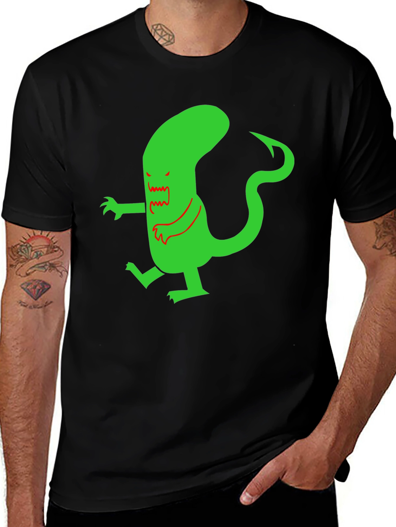 Variant 18 of Funky Monster Graphic Tee - Men's Black T-Shirt