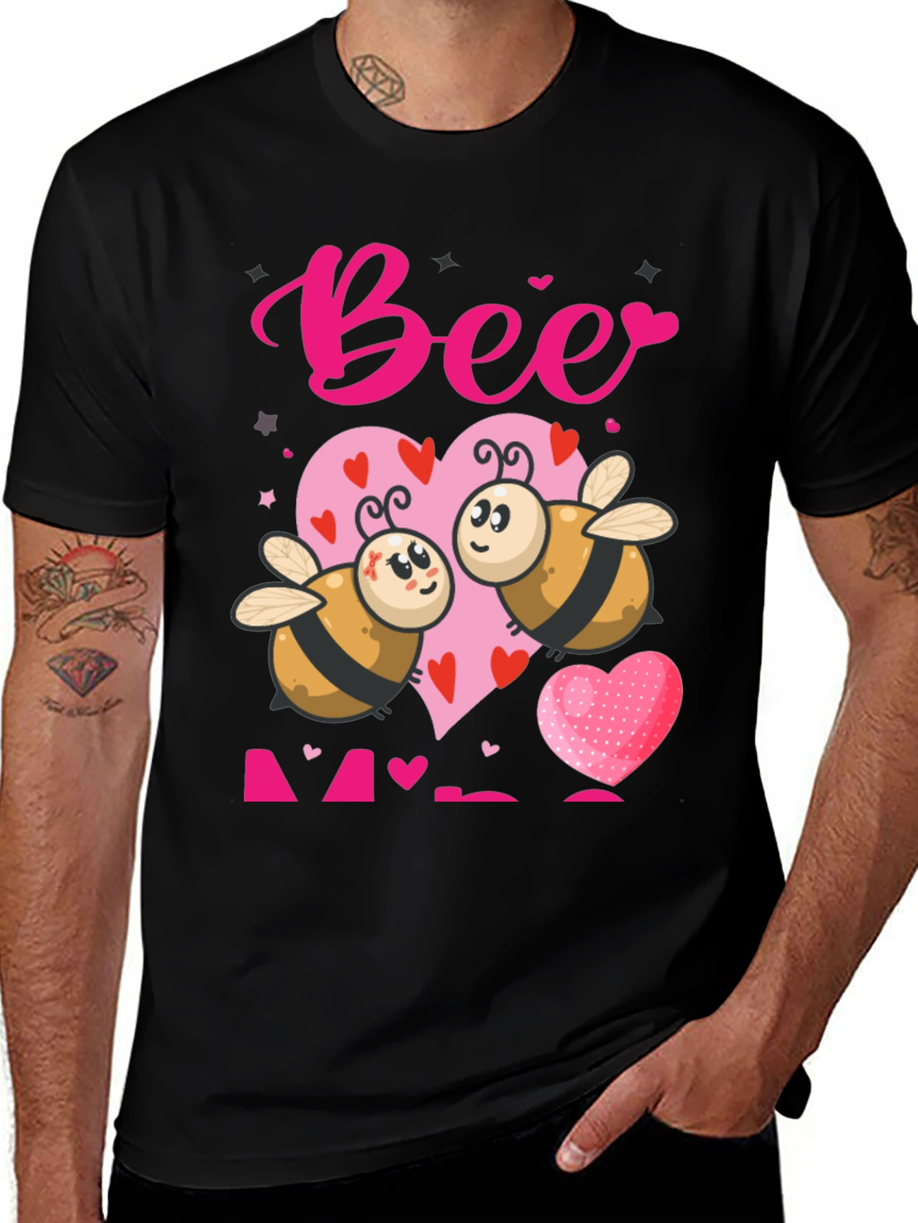 Bee Mine Valentine's T-Shirt - Cute Cartoon Bees
