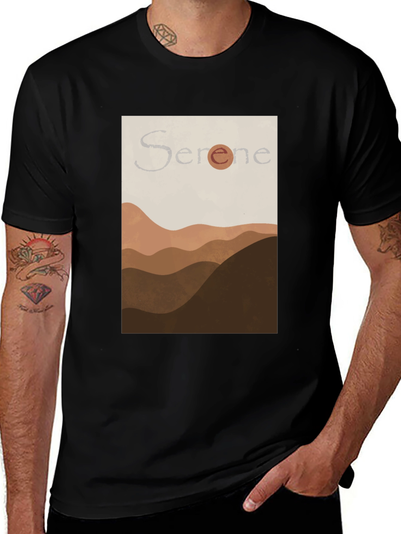 Variant 29 of Serene Landscape Graphic Tee - Soft Cotton Comfort