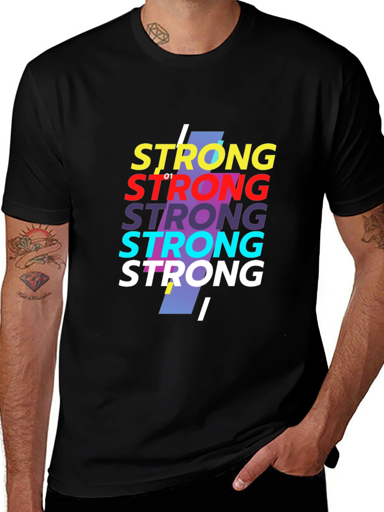 Variant 18 of Strong Graphic Print Crew Neck T-Shirt