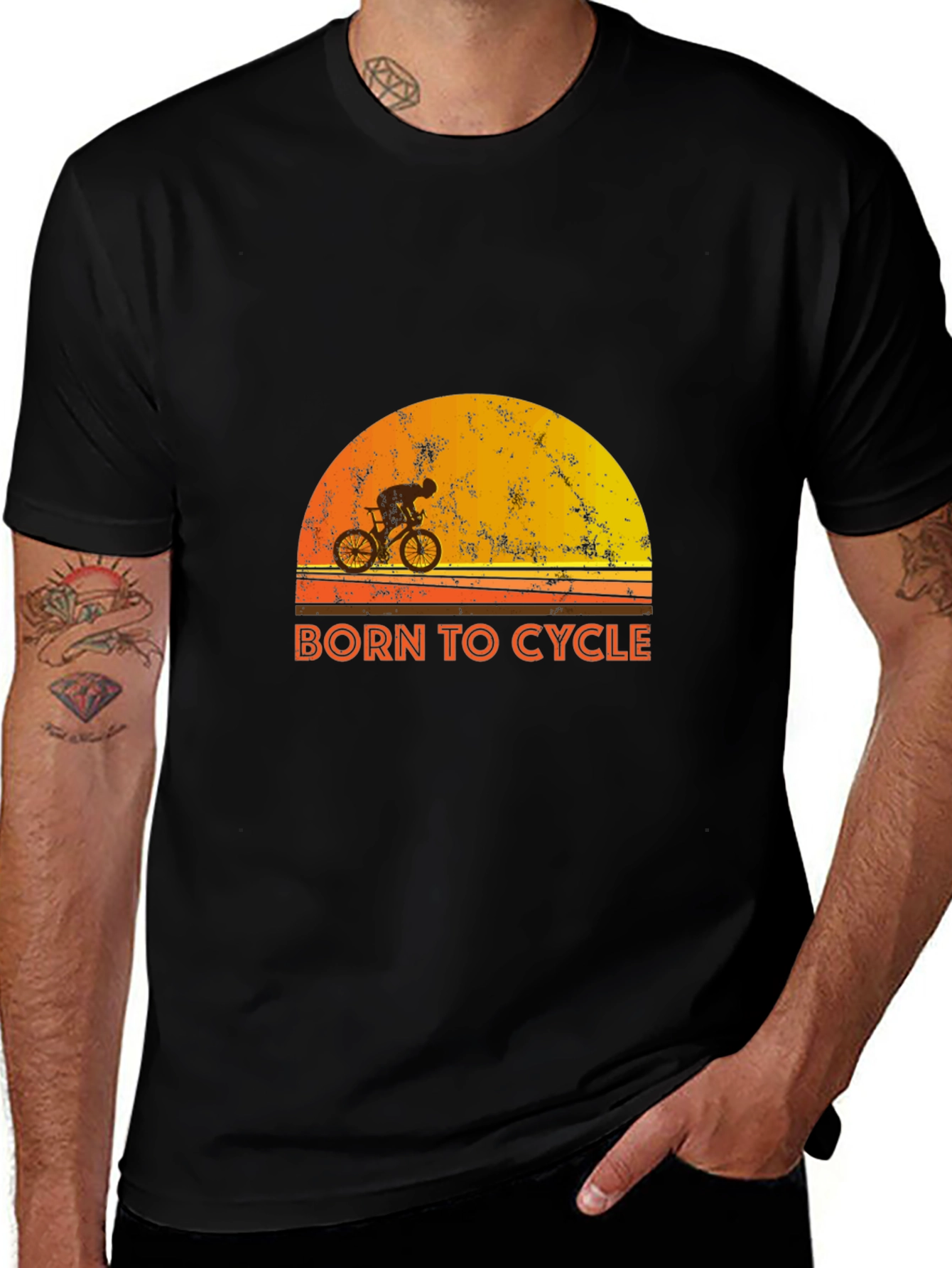 Variant 22 of Born to Cycle T-Shirt - Sunset Design