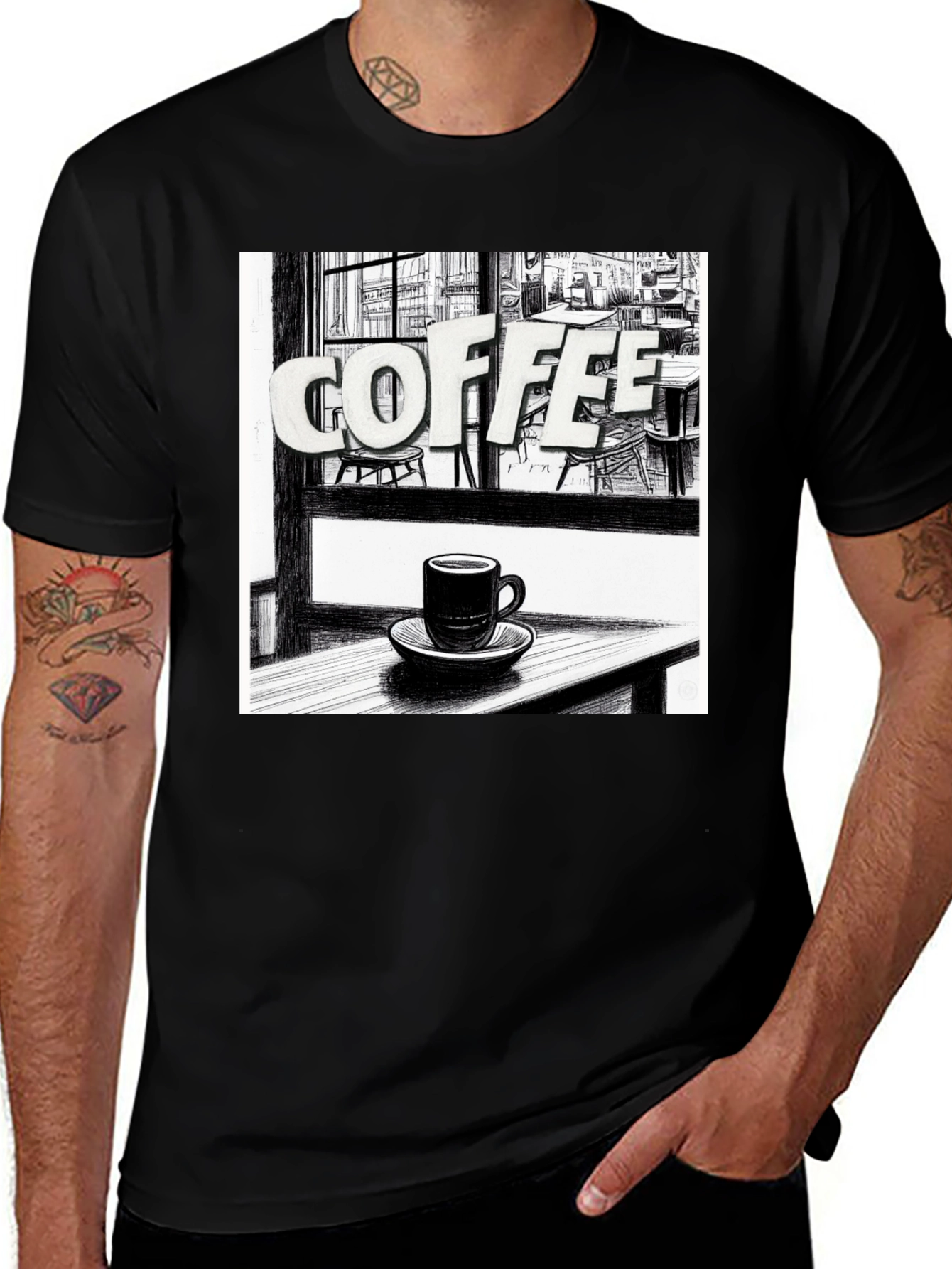Variant 17 of Coffee Shop T-Shirt: Unique Graphic Tee