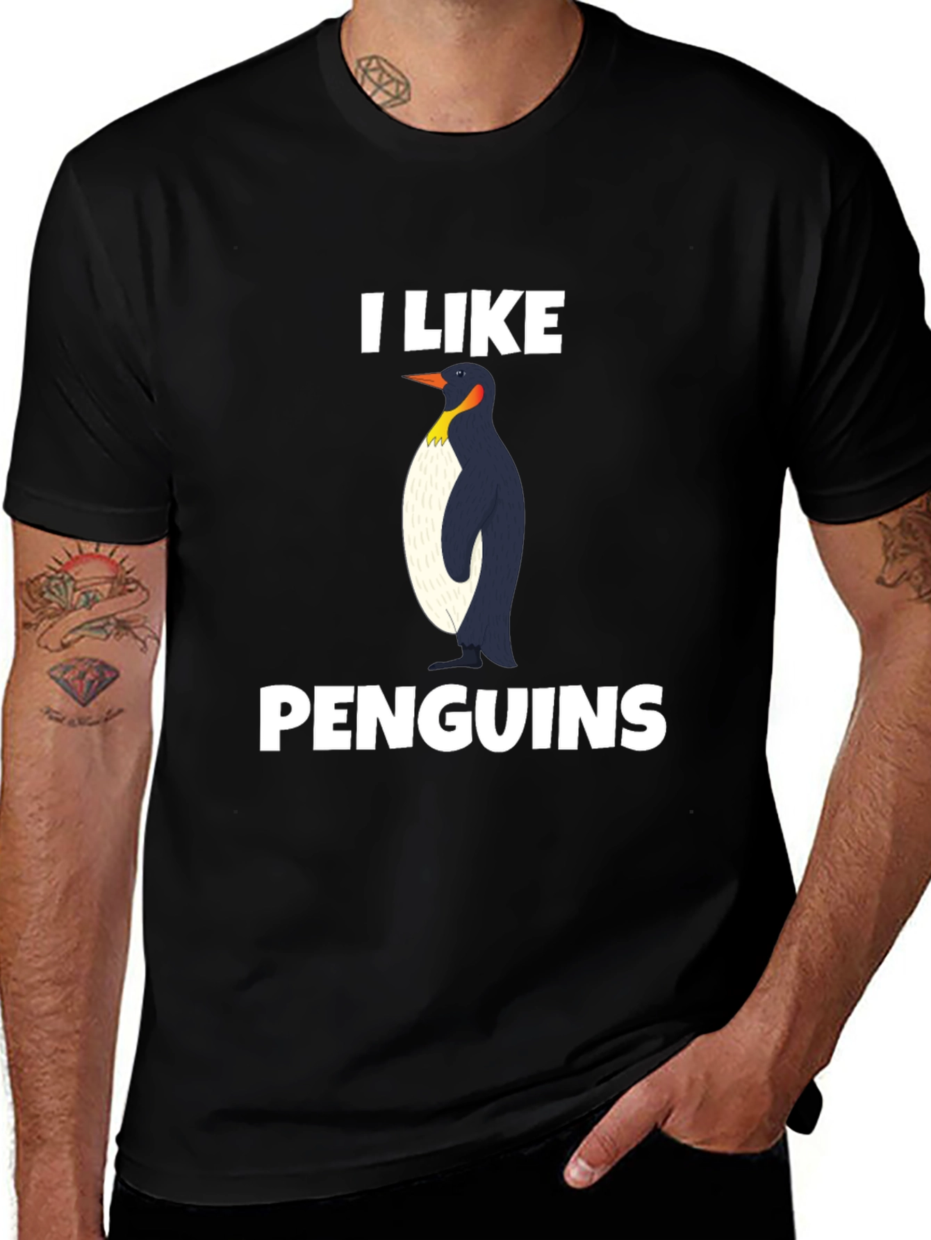 Variant 29 of I Like Penguins T-Shirt - Black Graphic Tee