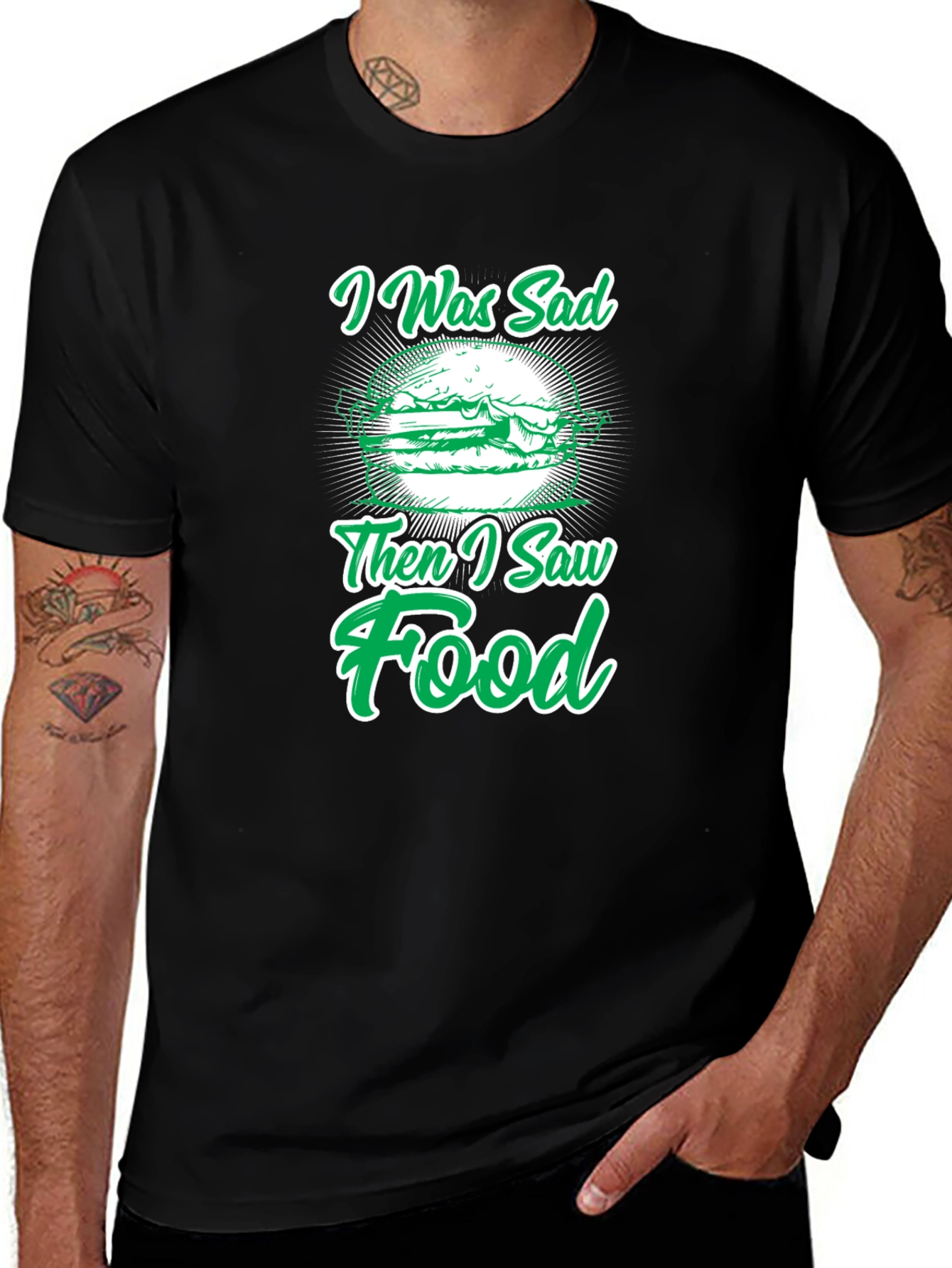 Variant 14 of I Was Sad Then I Saw Food Funny T-Shirt