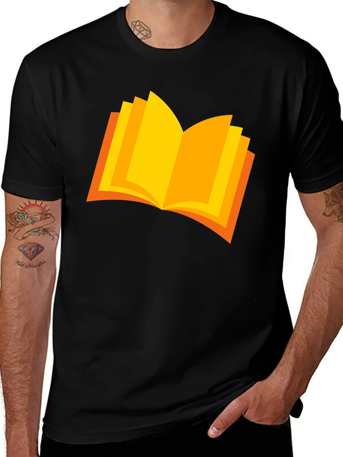 Variant 7 of Book Graphic Black T-Shirt - Reader Tee
