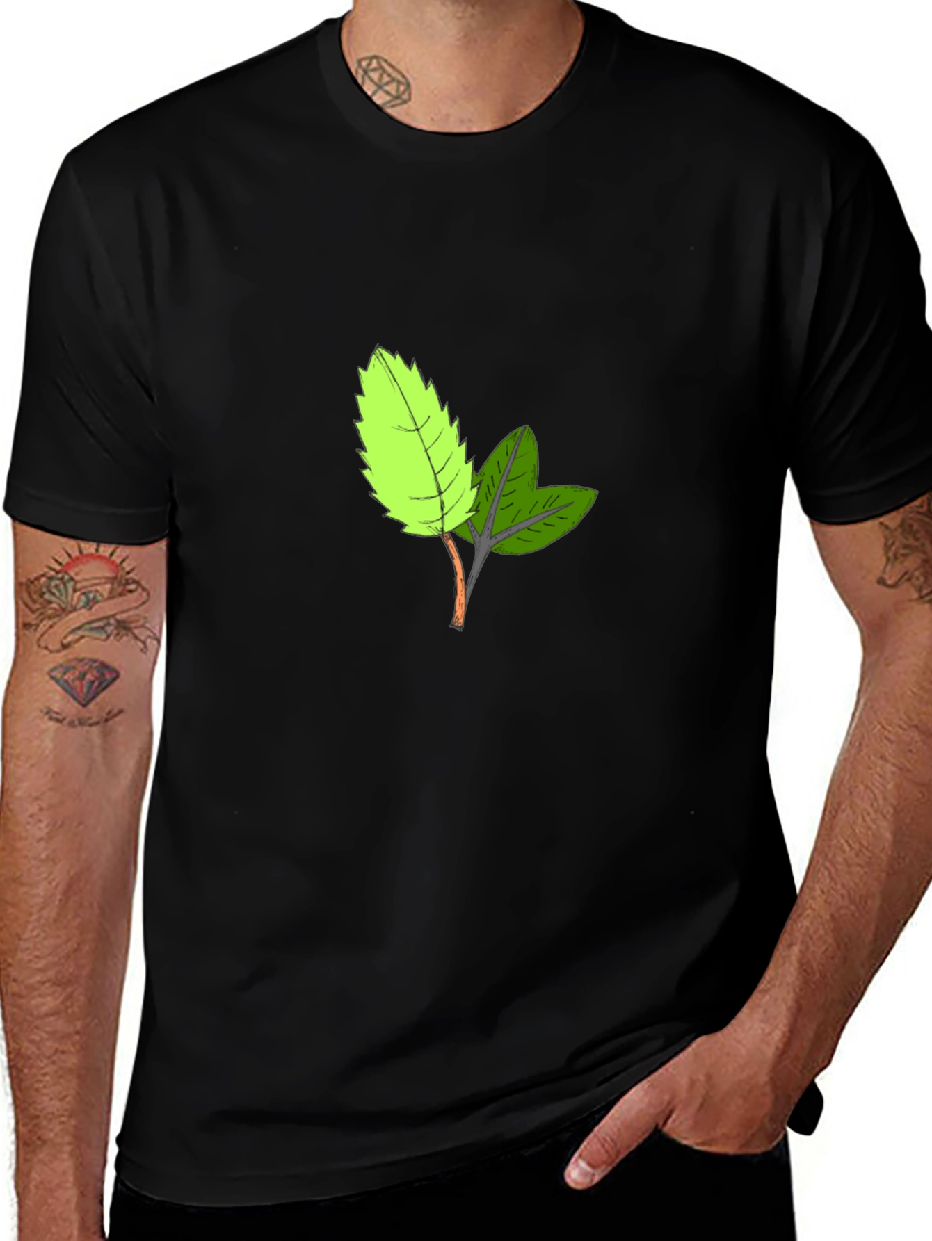 Variant 14 of Leaf Print Tee - Casual Comfort Style