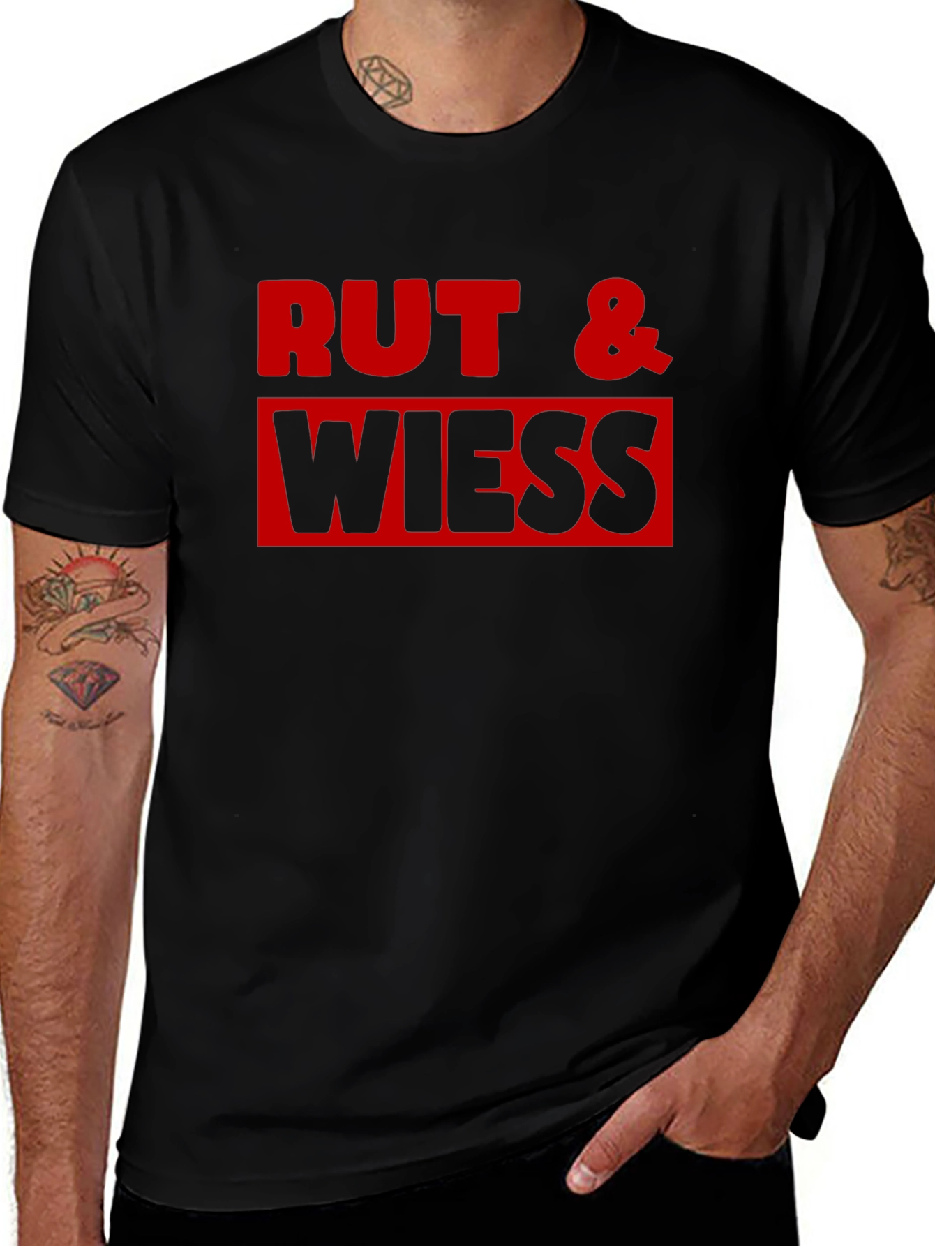 Variant 17 of Rut & Wiess Black T-Shirt - Bold Graphic Tee