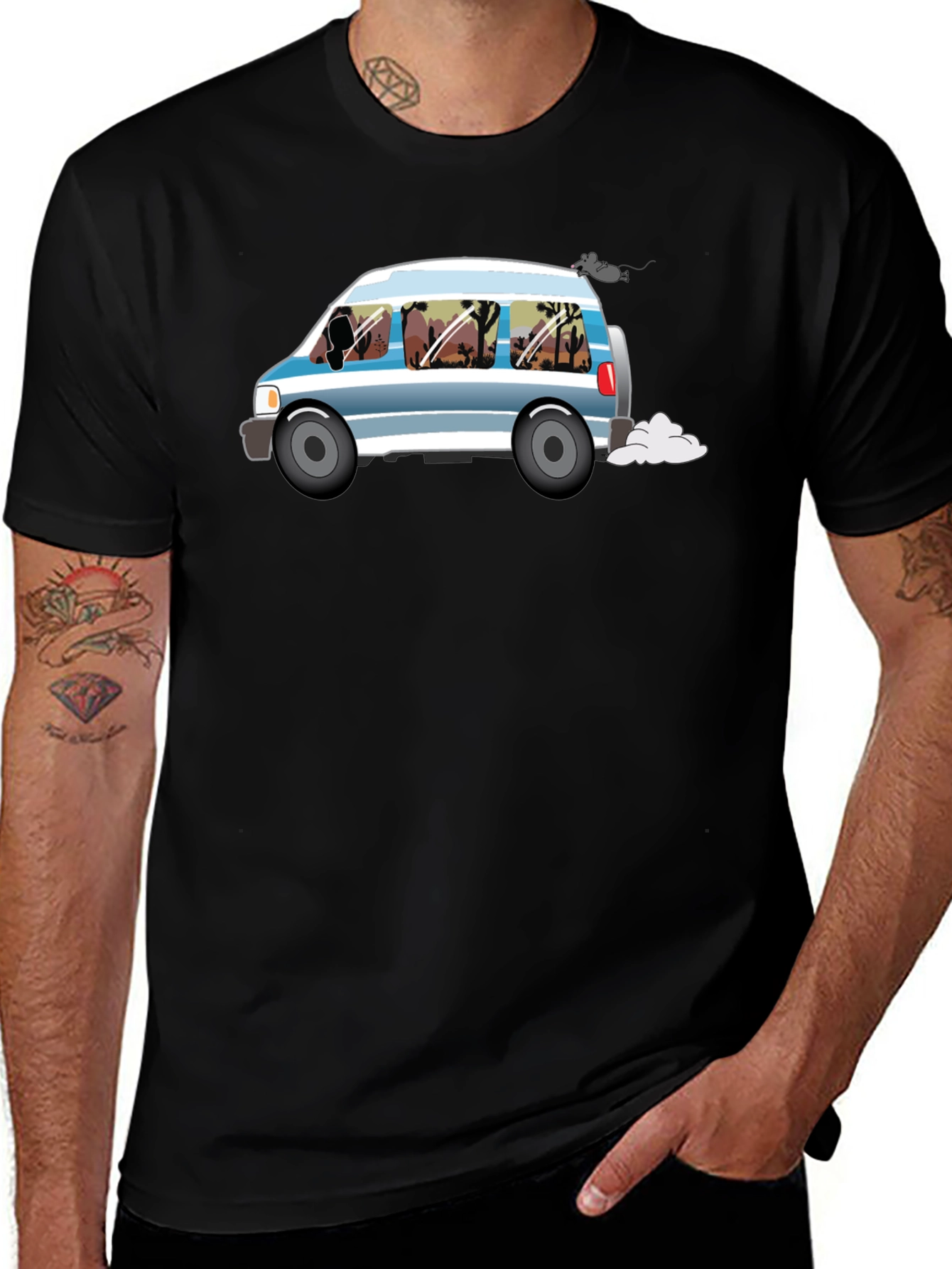 Variant 2 of Retro Van Desert Scene Graphic Tee