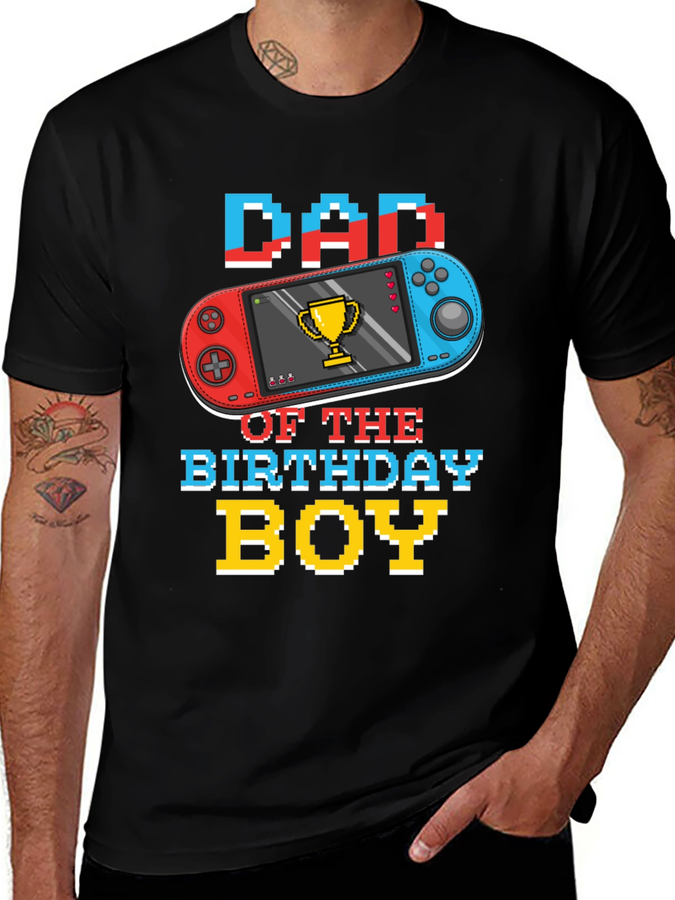 Variant 17 of Dad of the Birthday Boy Gamer T-Shirt